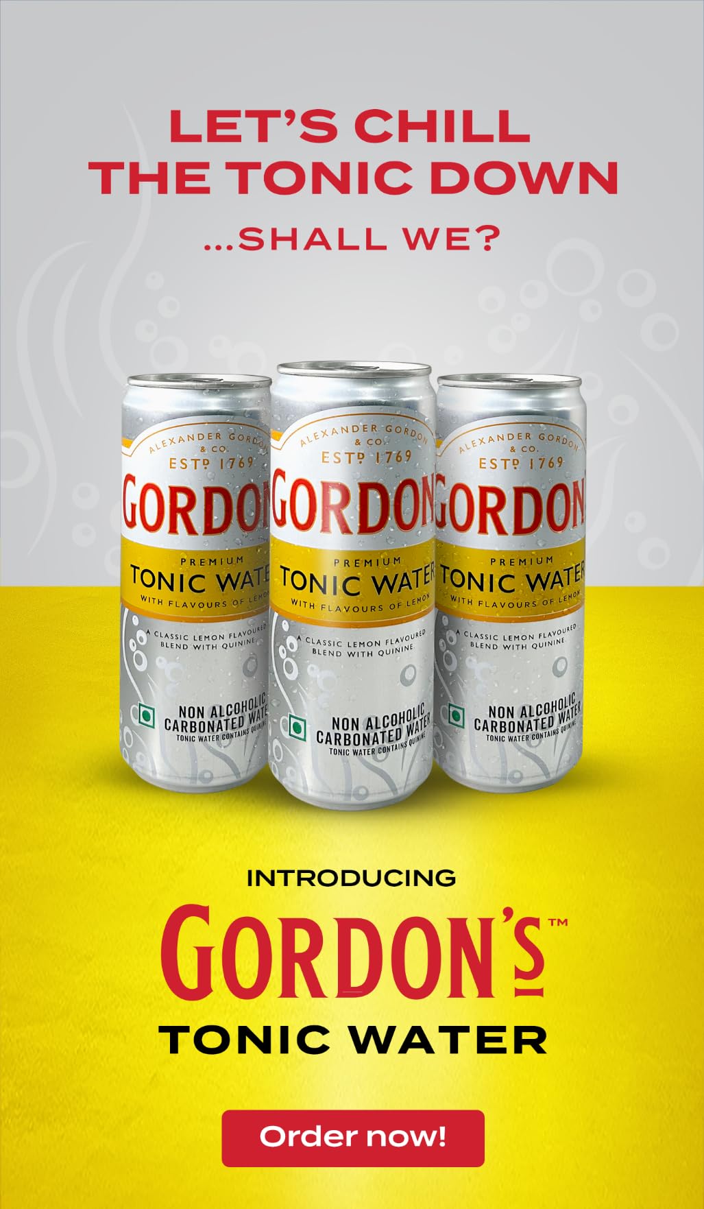 Gordon's Premium Tonic Water, Lemon Flavoured Blend with Quinine