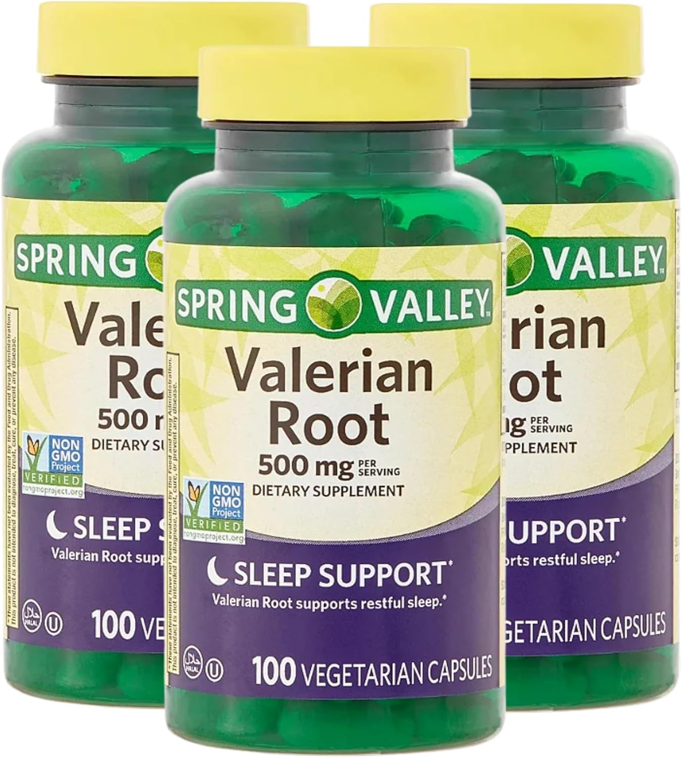 Valerian Root 500mg – 100 Capsules, Organic Valerian Root Extract and Powder, Valerian 500 mg Supplement, Vegan Capsules, Gluten-Free (Pack of 3)