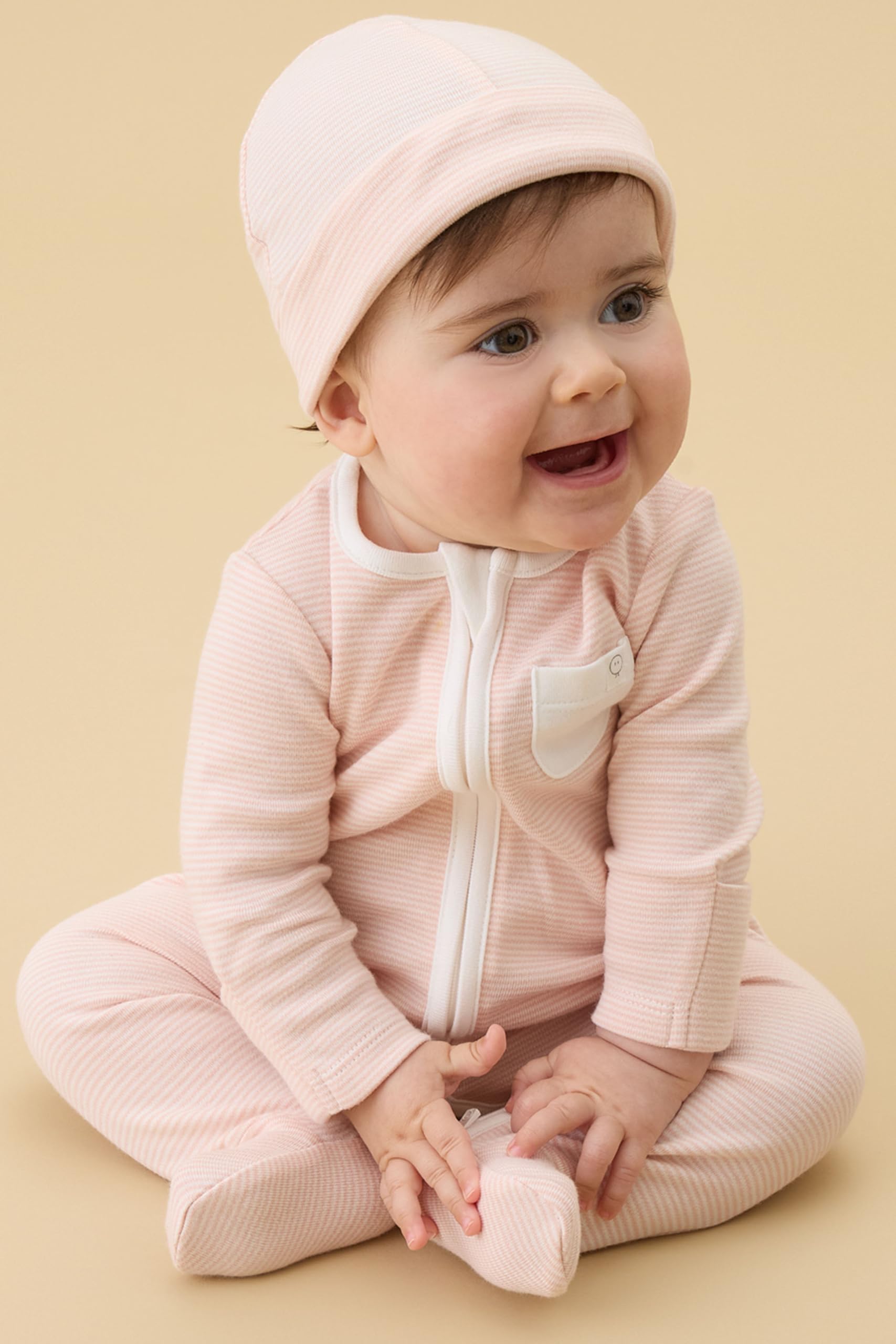 MORI Clever Baby - Tutina per neonato, con cerniera, in cotone biologico anallergico