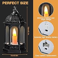 Vista 2 de 12 mini linternas con velas LED parpadeantes para Halloween, Navidad, boda, decorativo, negro, vintage, colgante, faroles, rústico, centro de mesa