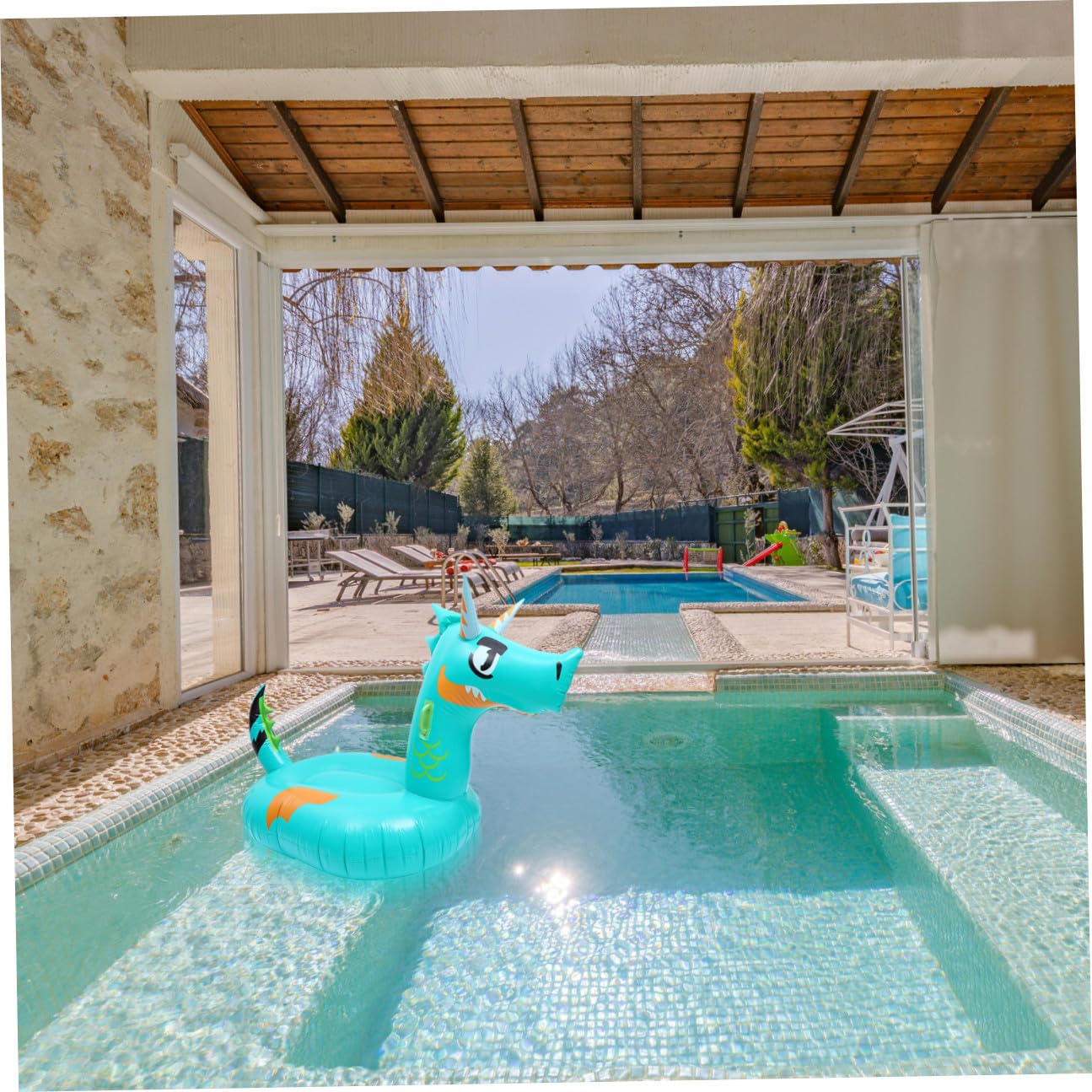 Grünes Aufblasbares Drachen Schwimmbett aus PVC für Erwachsene | Leicht und Tragbar, Kreative Drachenform, Wasserliege mit Zufälliger Griff Farbe Zufällige Farbe