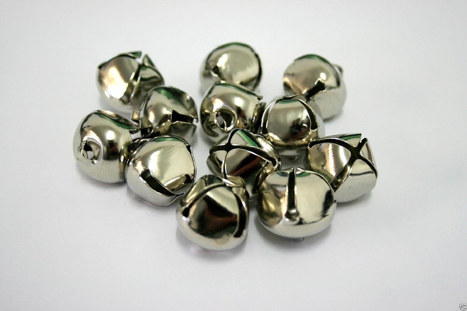 Crs Fur Fabrics Silver Qualitiy Toy Cat Morris Dancing Craft Charm Christmas Jingle Bells - 15Mm, 10 Bells