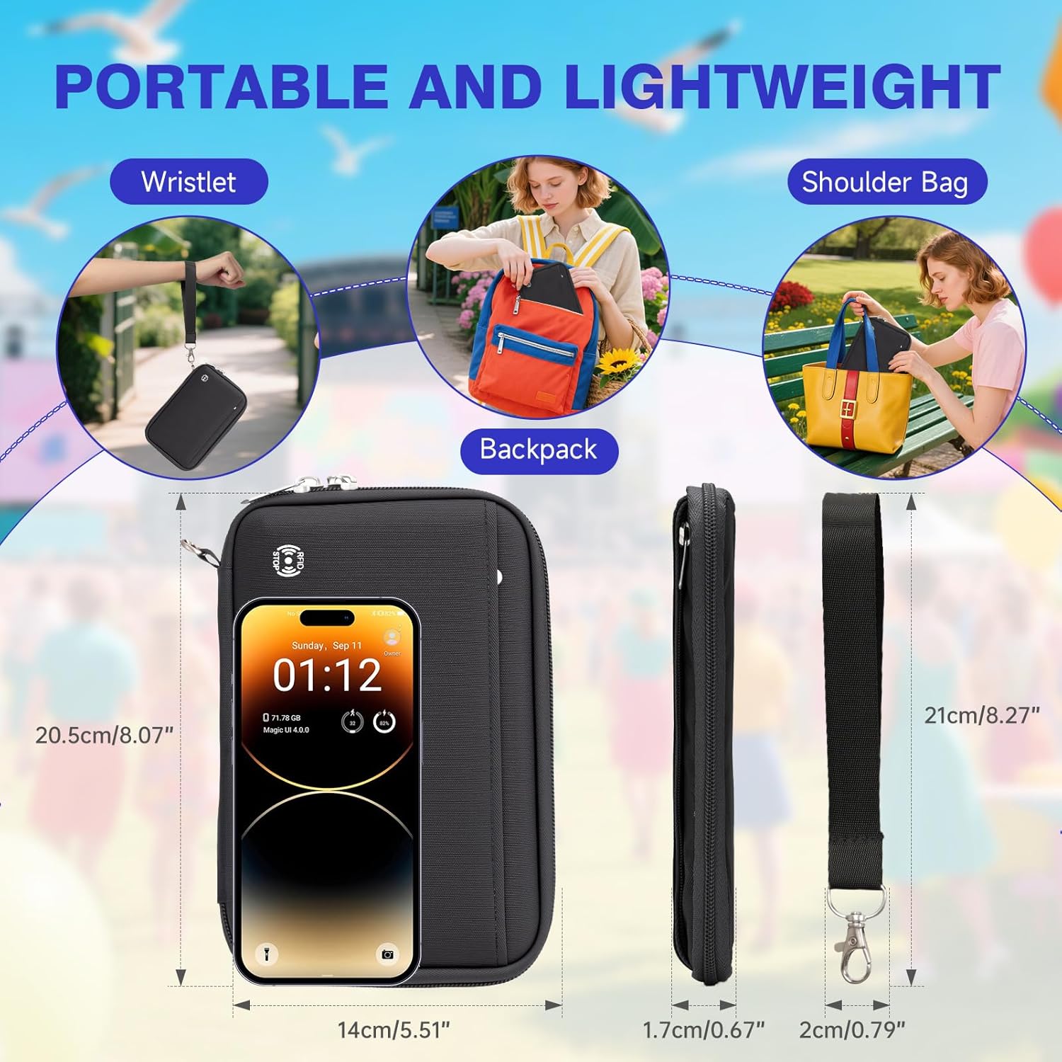 WALNEW Family Passport Holder for 5 - Large Travel Organizer Holds up to 6 Passports, RFID Blocking Water Resistant Document Wallet for Cards, Tickets, Boarding Passes - Image 4