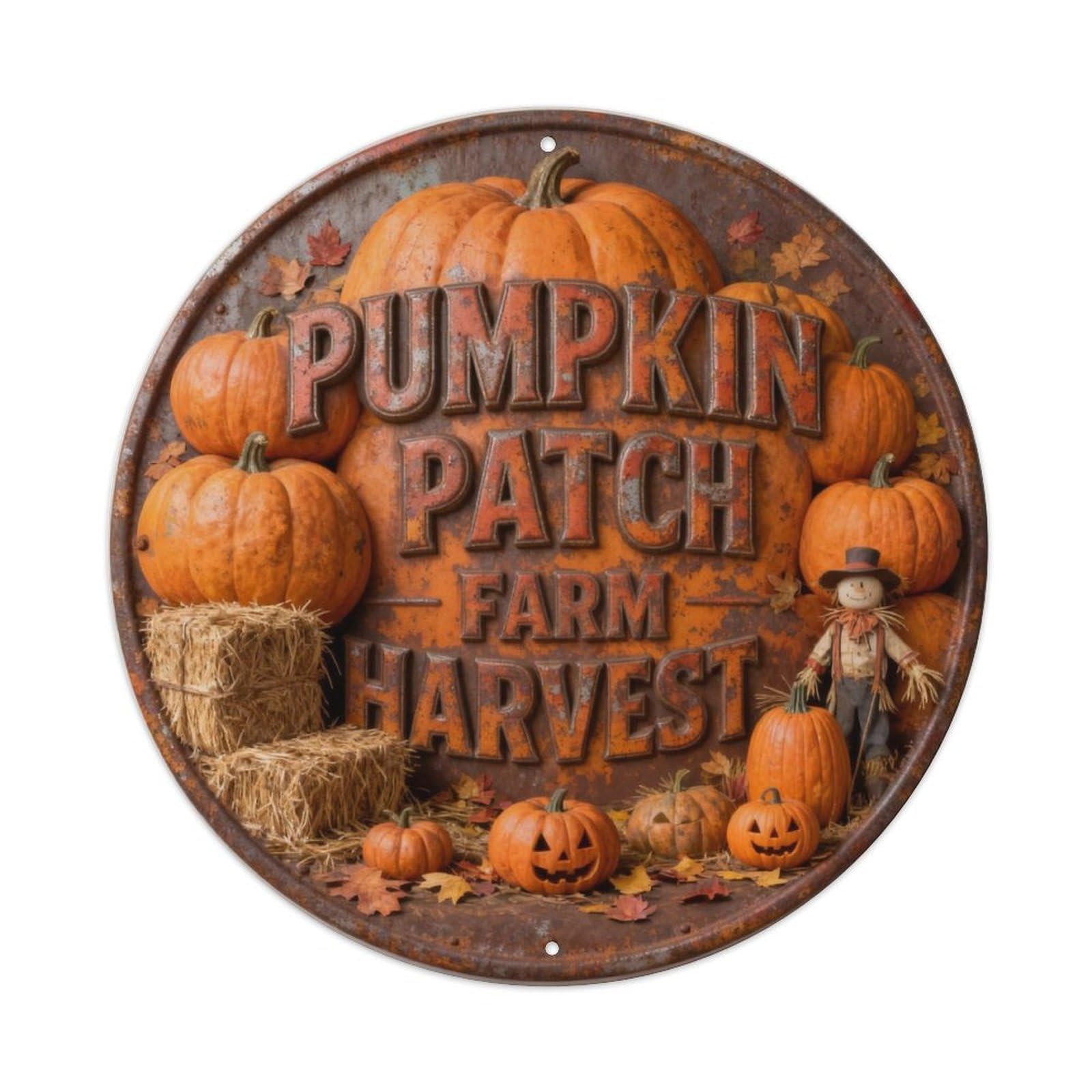 PUMPKIN PATCH FARM HALLOWEEN HARVEST Metal Tin Sign Plaque