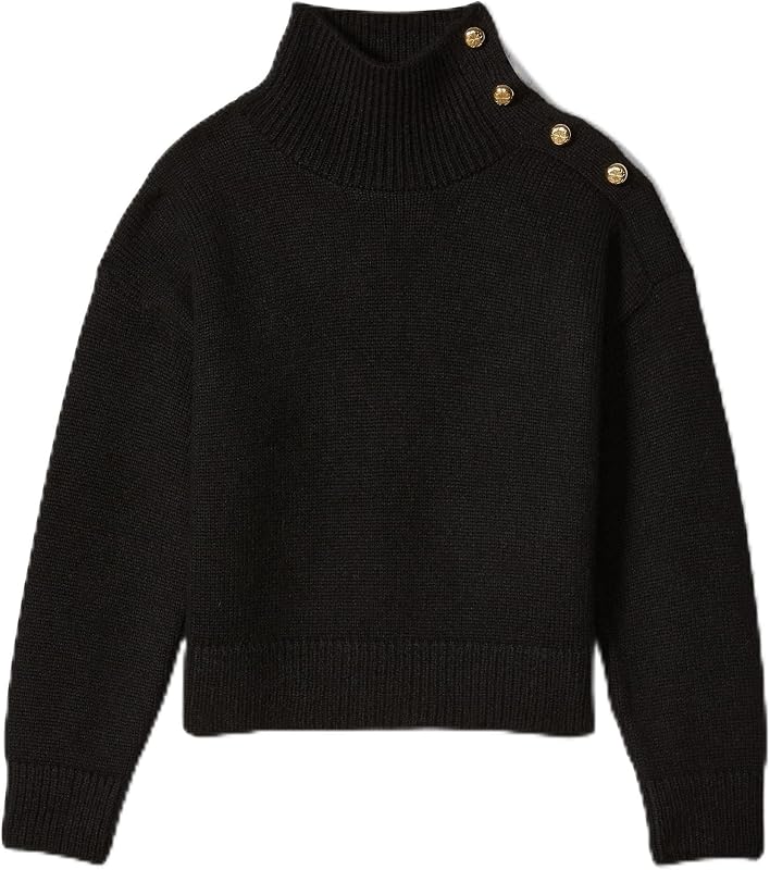 kate spade new york Women's Turtleneck with Bauble Buttons