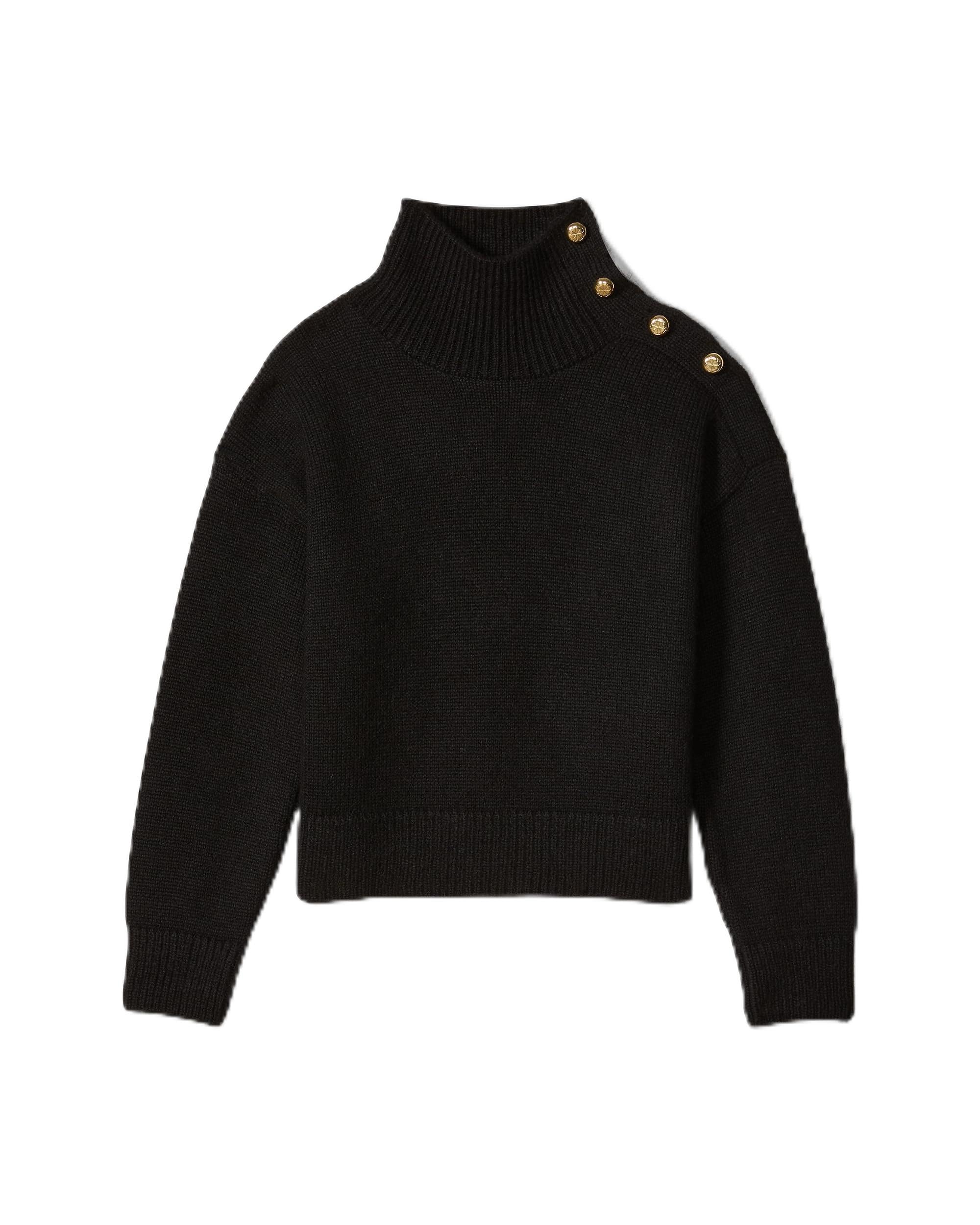 Kate Spade New York Womens Turtleneck with Bauble Buttons