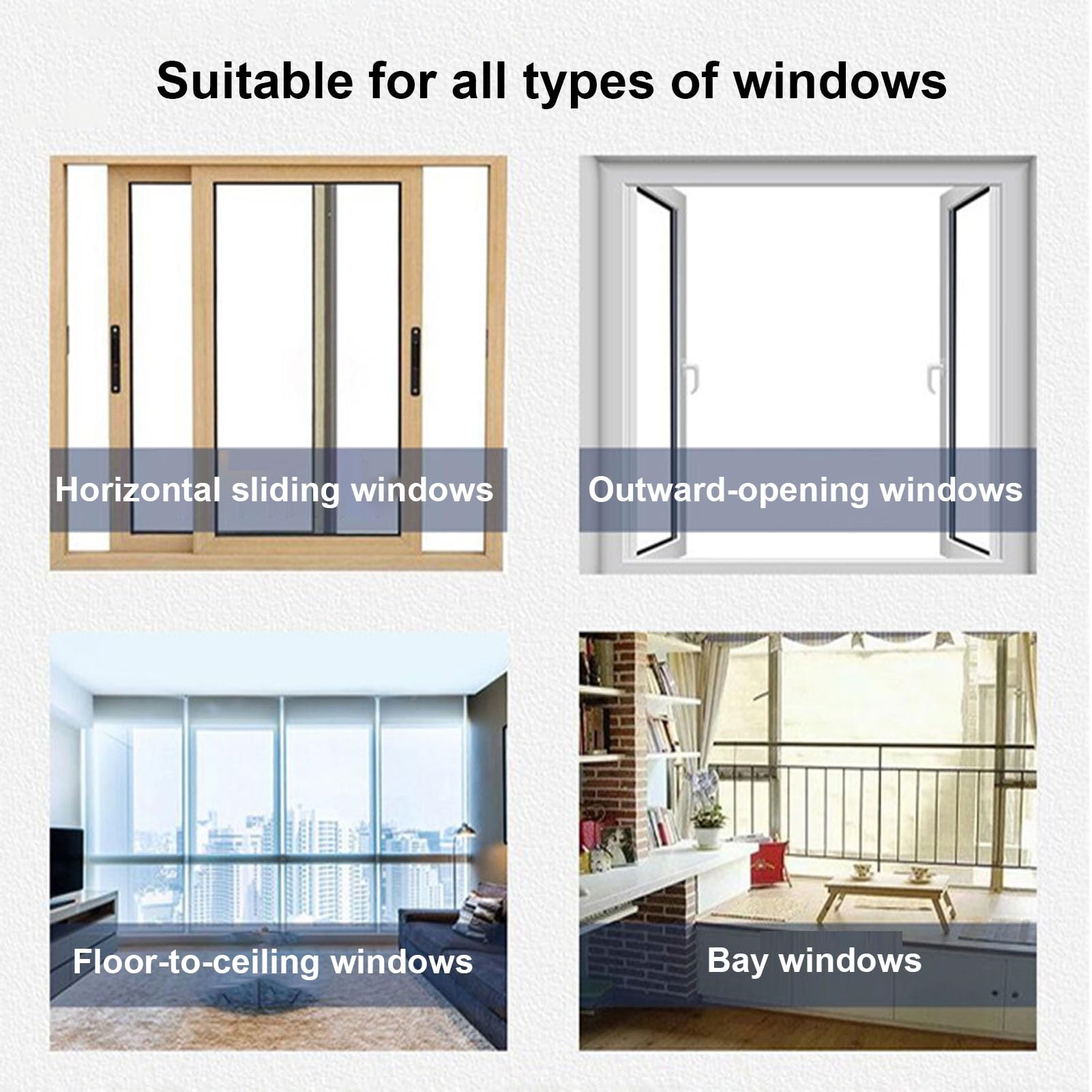Barras De Seguridad para Ventanas Sin Taladrar, Protección Ajustable | Barrera Para Ventanas Con Montaje A Presión Que Evita Caídas; Cuenta Con Un Marco De Perfil Ovalado(Height 50cm,L55cm)