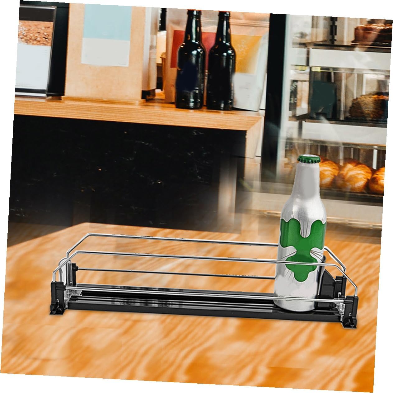 2pcs Automatic Pusher Drinks Organizer for Refrigerator Stable Material Soda Can Dispenser Easy Install Fridge Beverage Organizer for Efficient Pantry Storage