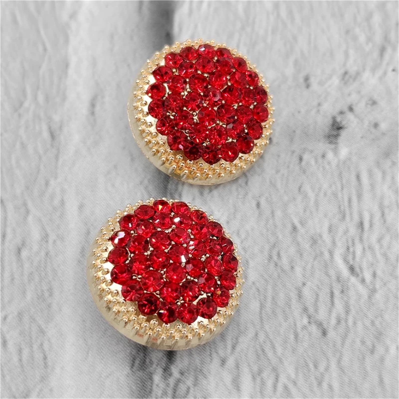 guziki z kryształu górskiego, Guziki z metalowym trzpieniem Rhinestone Multicolor 18-25mm 18 szt(Red With Silver,25mm 6pcs)
