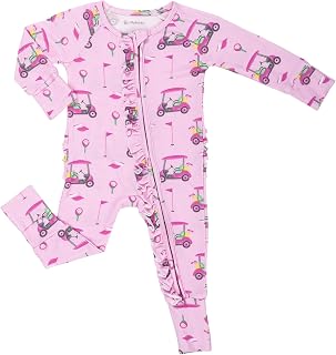 LollyBanks Baby Pajamas for Girls, Viscose from Bamboo Baby Sleeper | Two Way Zipper Pjs for Newborn 0-3 3-6 6-9 12 18 24 Months ,Fold-over Mitts, Soft Footies, Sleep and Play Baby Essentials