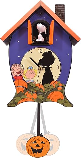 Mark Feldstein, Peanuts Gang It's The Great Pumpkin Halloween Sound Cuckoo Clock, 17 Inch