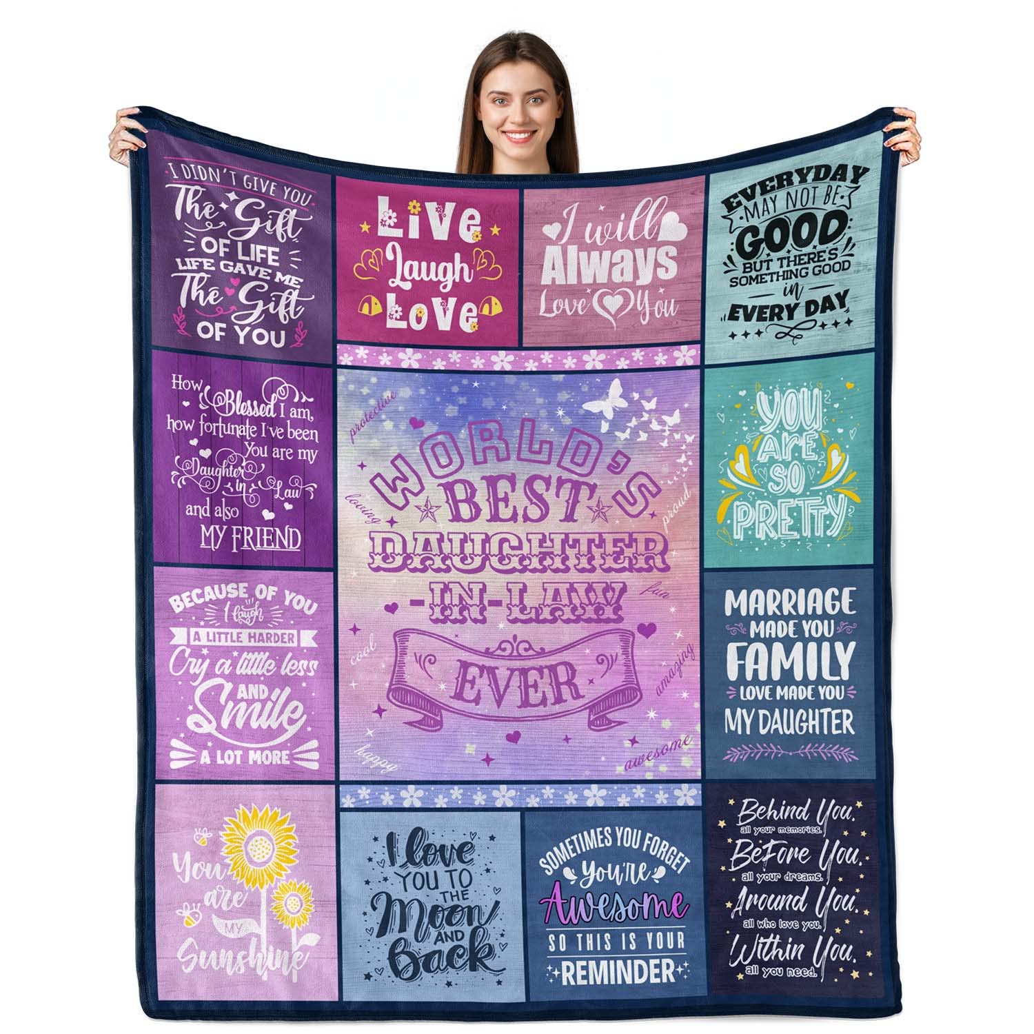 Sulpoie Daughter-in-Law Gift Blanket - 60"x50" Flannel Fleece Throw, Soft & Cozy Personalized Present