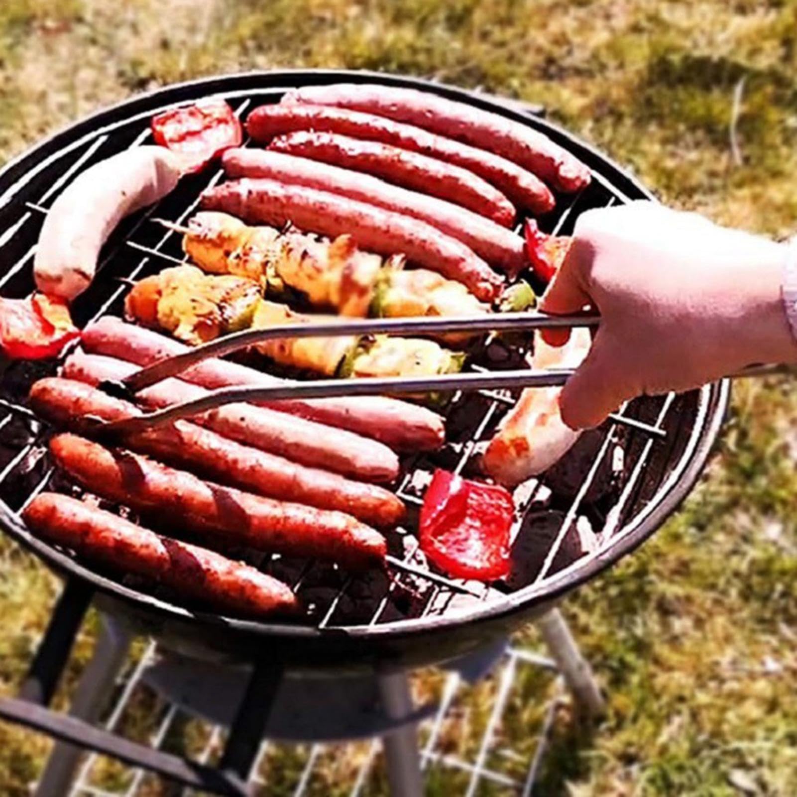 Pinze Per Barbecue Acciaio Inox Pinze Per Barbecue In Acciaio Inossidabile - Con Ruote Per Girare Salsicce, 3 Misure (S/M/L), Utensili Sicuri Per Griglia Pinze Gira Salsicce Con Rotelle