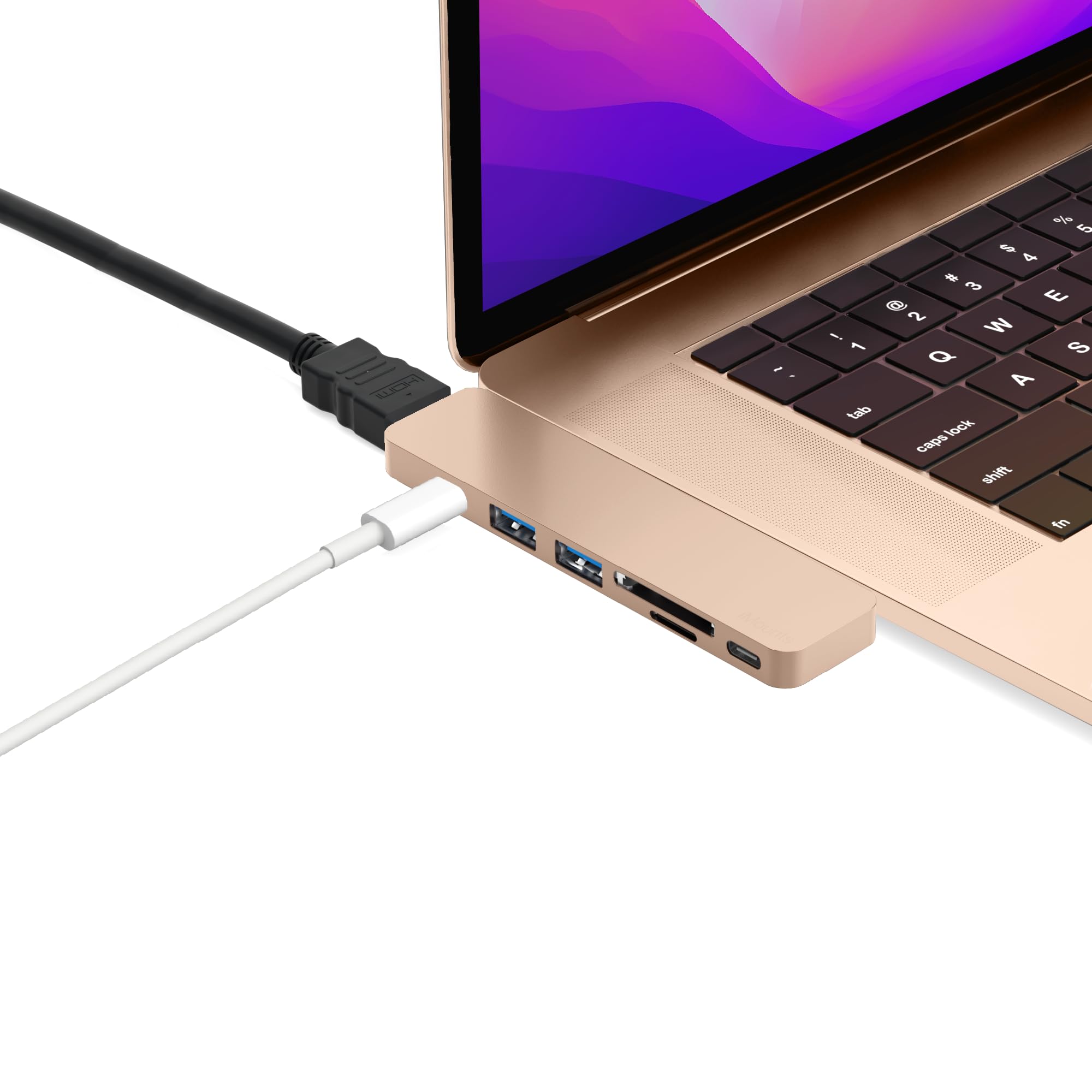 Hub USB-C HDMI Compatible avec Macbook Air/Pro (2016-2022) - Or Rose