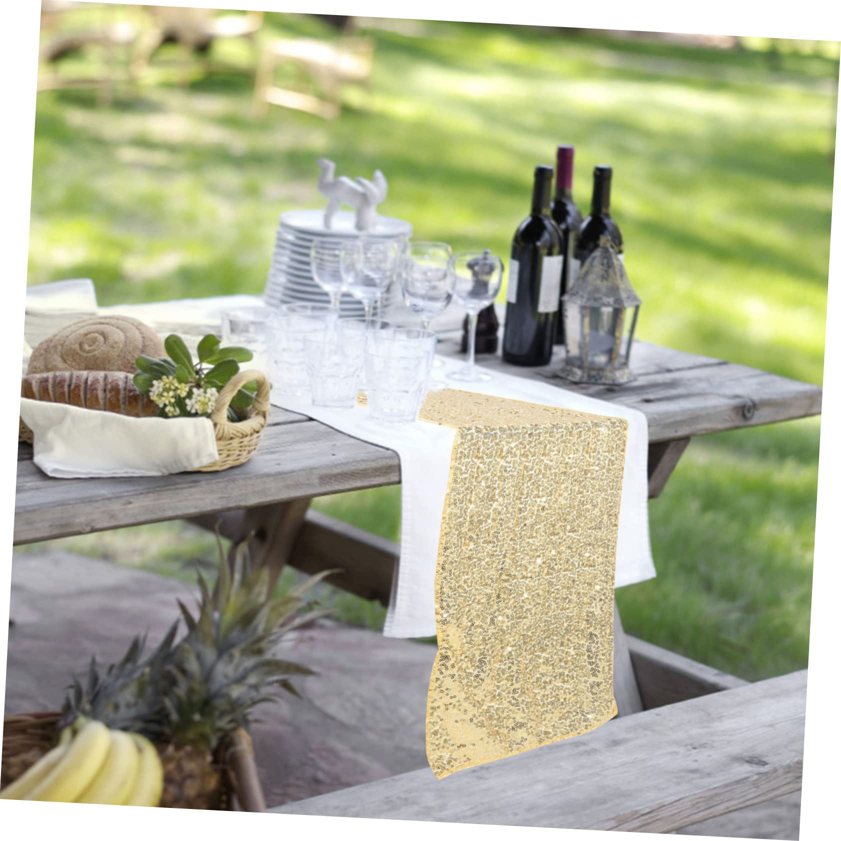 OUNONA 3stücke Sequin Tischläufer Elegantes Polyester Tischcover Für Hochzeiten Und Partys Nordic Style Dekoration Für Festliche Anlässe