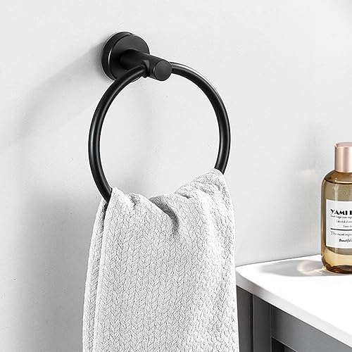 Miniatura 4 de Juego de accesorios de baño de 10 piezas, color negro mate, juego de accesorios de baño de acero inoxidable, juego de barra de toallas de baño,