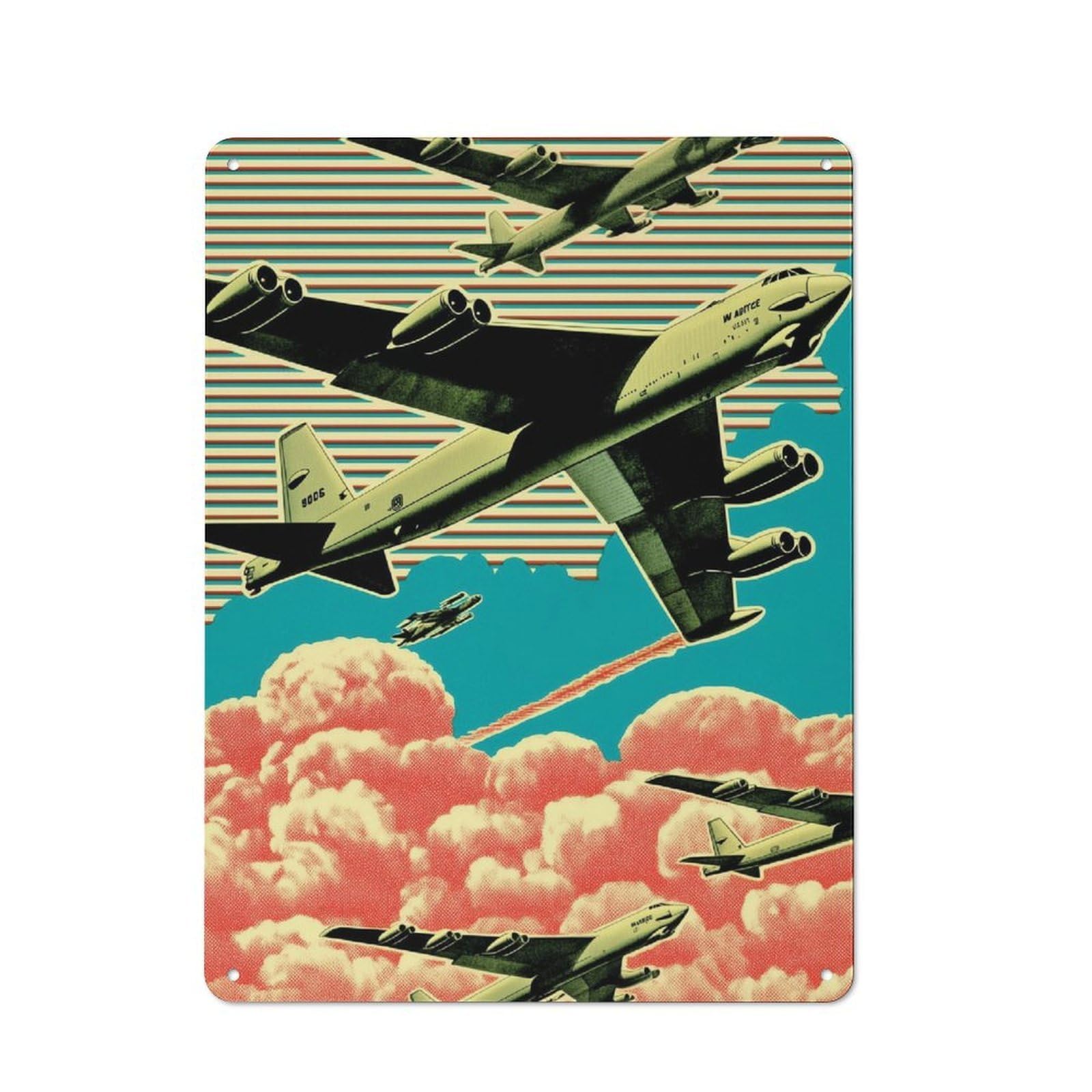 Junmoney Strategic Aerial Formation Retro Tin Wall Plaque 40X30cm For Kitchen Or Home Bar, For Home Interiors, Feature Walls And Decorative Displays