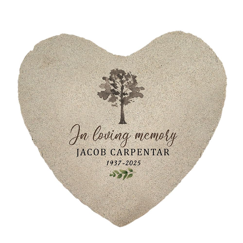 GiftsForYouNow Personalized Heart Memorial Garden Stone