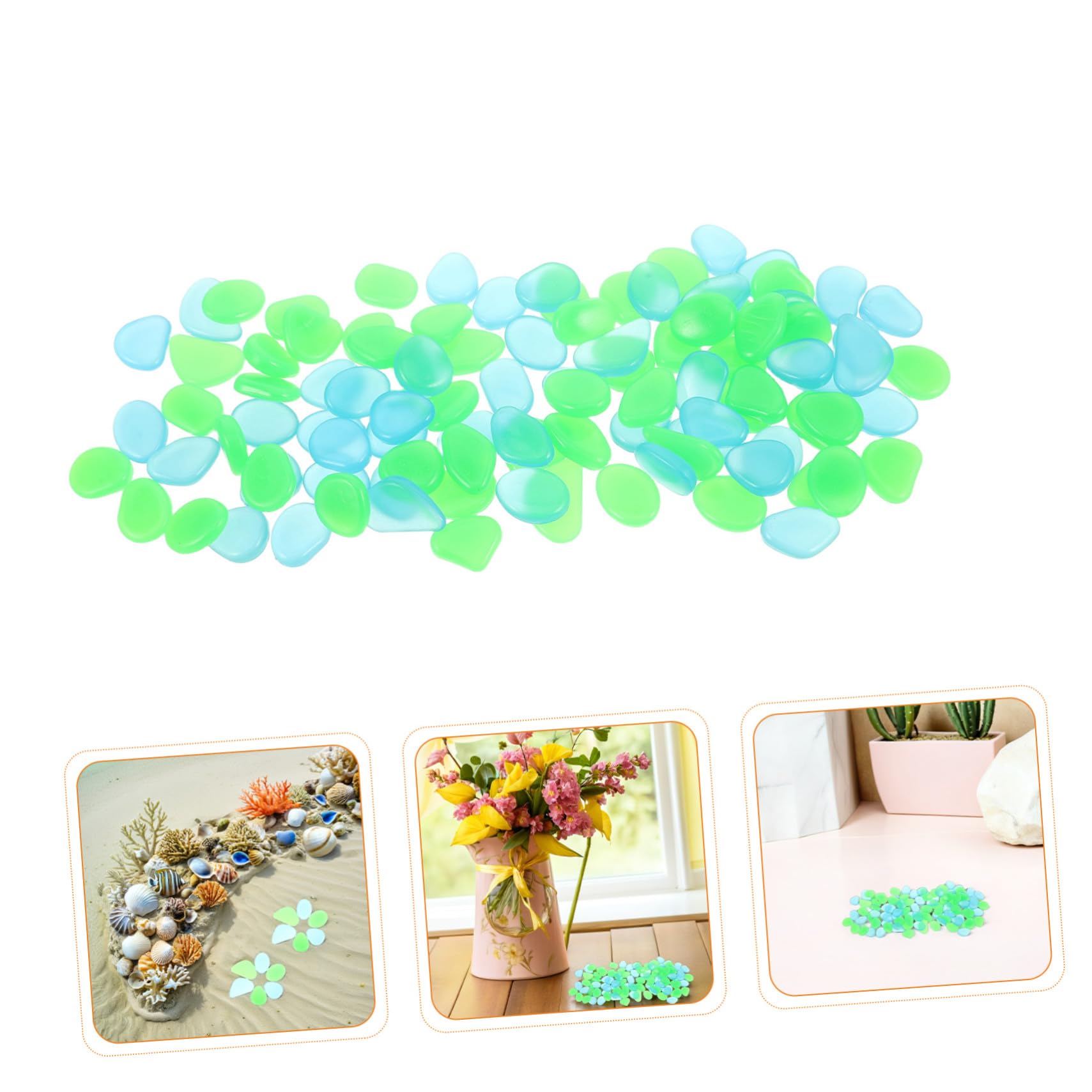 500 Piezas Piedras Luminosas para y Jardín Grava Decorativa Resistente al Agua para Peceras Decoración de Piscinas y Exteriores Guijarros Brillantes Azul y Verde para Paisajismo