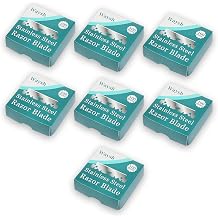 Waysh Stainless Steel Single Blade Razor Replacement Blade Set of 7 Boxes/ Total of 700 Sheets Precision Shaving Professional Barber Barber