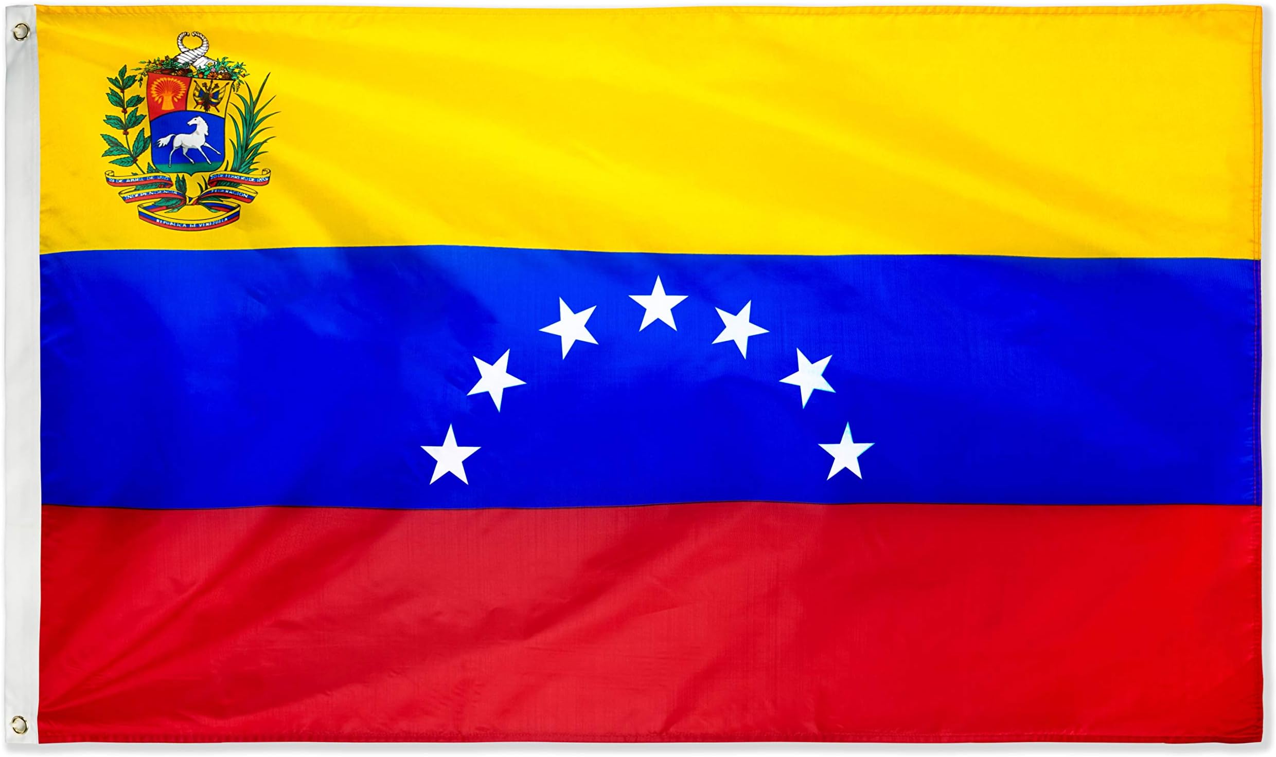 DANF 7 Stars Venezuela Flag 3ftx5ft Bolivarian Republic of Venezuela Flags Polyester with Brass Grommets 3 X 5 Ft