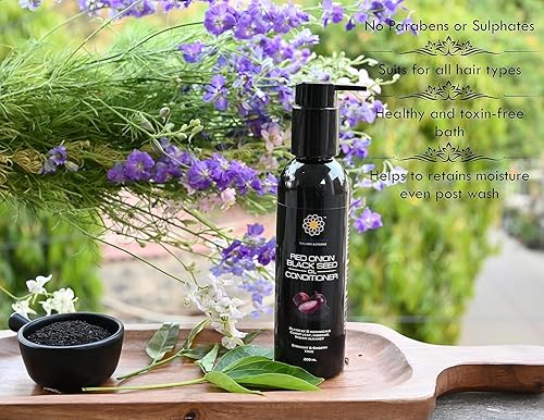 Miniatura 6 de Acondicionador botánico – Cebolla Roja, Semilla Negra, Argán, Coco, Neem, Cáñamo, Amla y Aloe Vera | Acondicionamiento profundo para cabello seco,