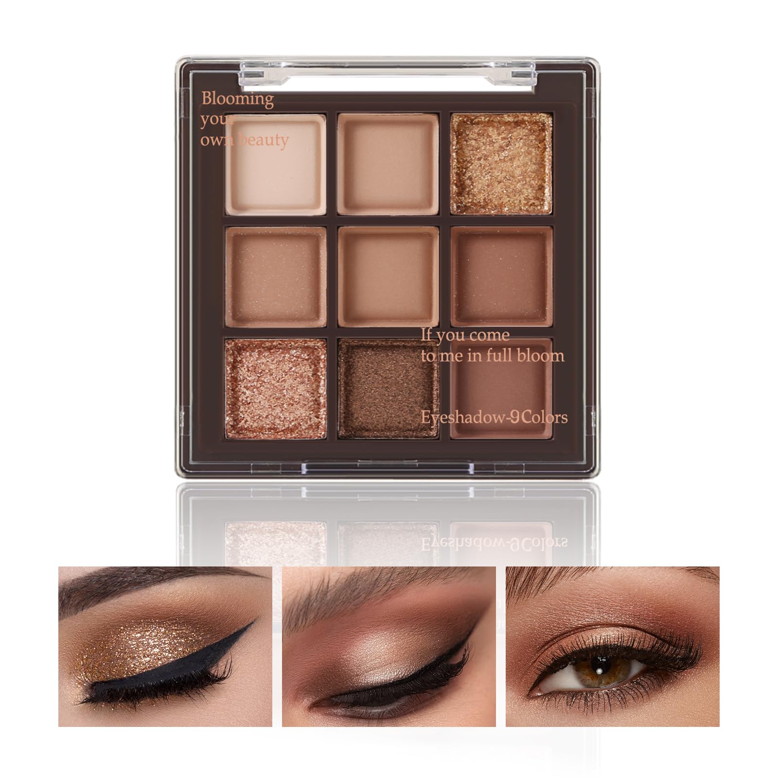 Boobeen Nude Eyeshadow Palette - Matte and Shimmer Makeup, Highly Pigmented Creamy Eye Shadow Powder, Create a Neutral Eye Look, Long Wearing