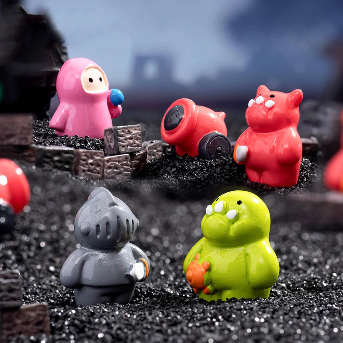 Feng Shui 10 szt. Mikropejzaż Miniaturowe figurki z żywicy Śliczne mini zwierzęta Akcesoria ogrodowe do wróżkowego domku Wystrój domku dla lalek Upominki na przyjęcie wielkanocne i ozdoby na biurko