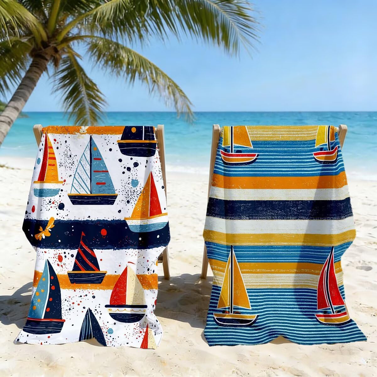Ręcznik plażowy z mikrofibry, zestaw 2 dużych ręczników kąpielowych 100 x 220 cm, szybkoschnący ręcznik kąpielowy, ręczniki plażowe, sportowe ręczniki z mikrofibry do podróży -4440