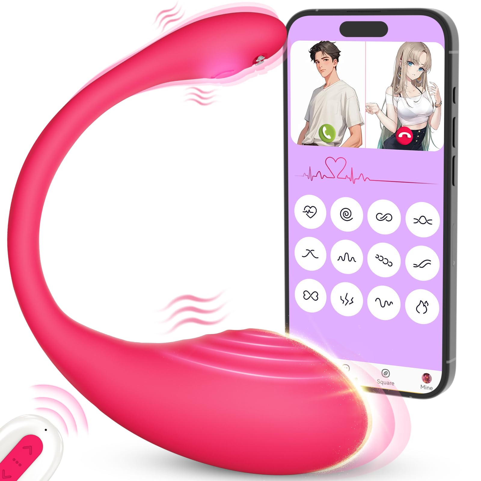 Vibratore Donna Sex Toys,Vibratore Portatile a 10 Modalità conTelecomando Bluetooth, Vibratore in Silicone App Control, Punto G Dildo Anale Vibratori per Coppia Sex Toy