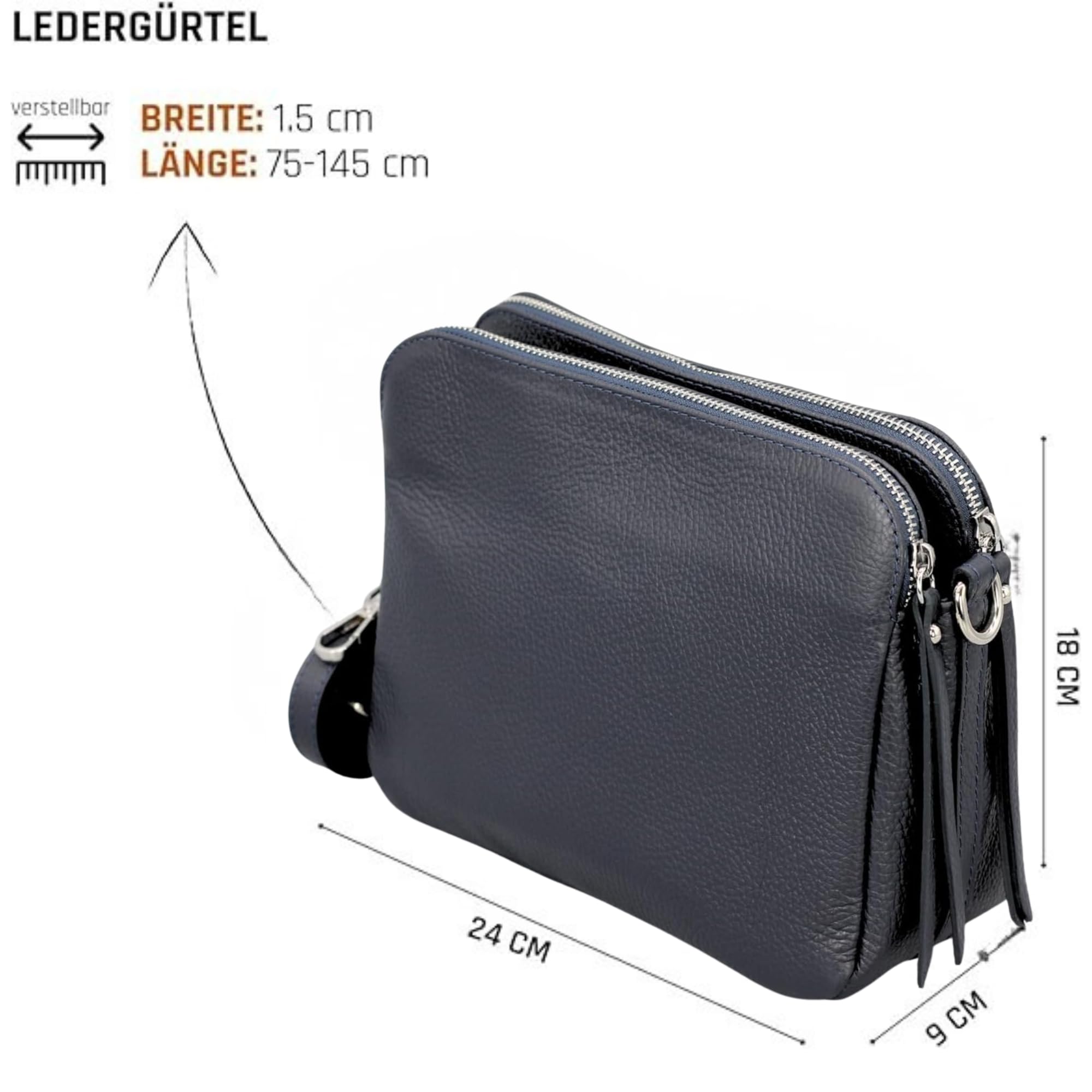 Brise Art NOVA Damen Umhängetasche Echtleder Handgefertigt Crossbody Bag
