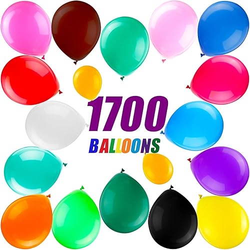 Miniatura 8 de Yahenda 1700 globos surtidos de 12 pulgadas, globos de látex arcoíris coloridos para fiestas, cumpleaños, suministros de baby shower, decoración de