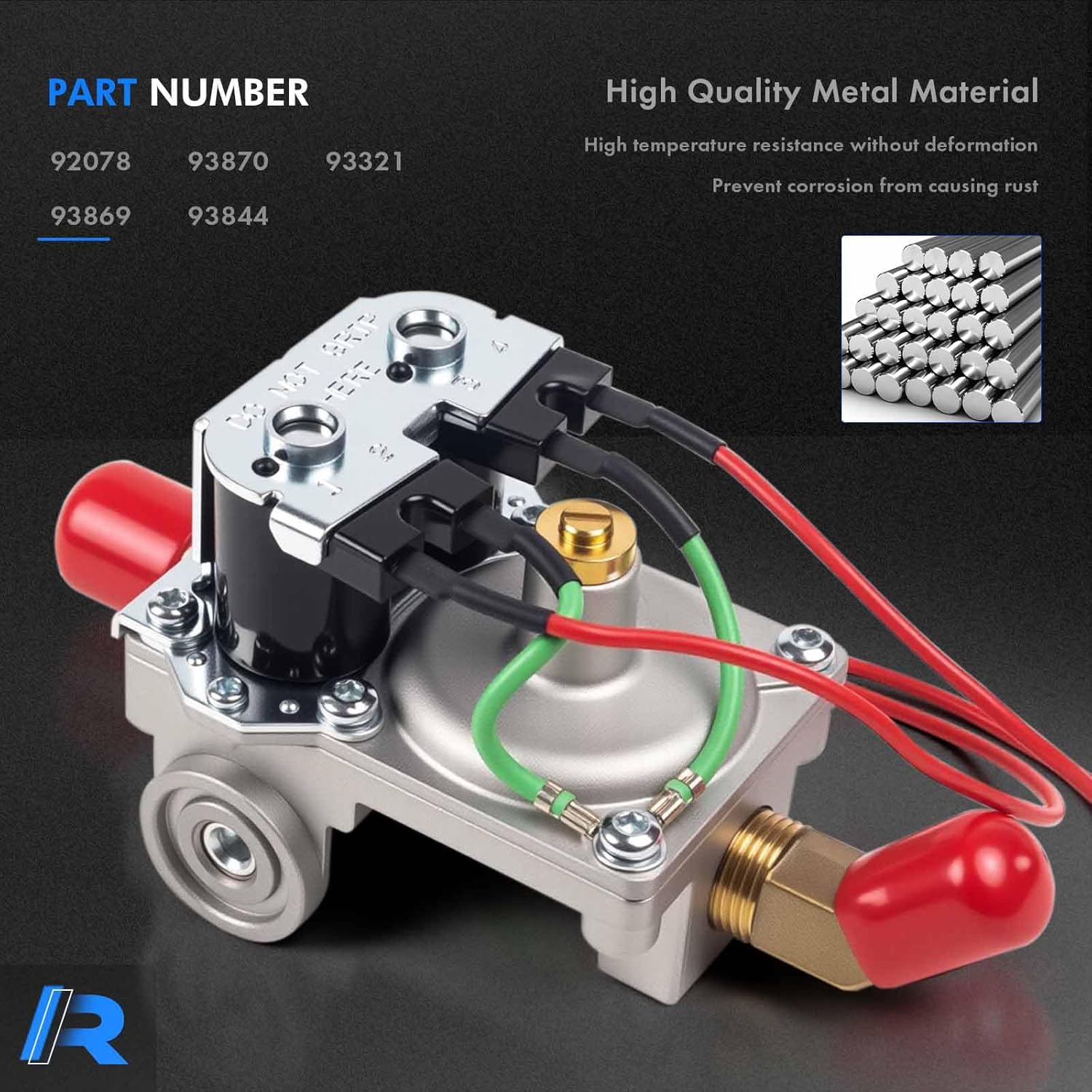 92078 RV Water Heater Gas Control Valve with 93868 Igniter & 91638 Main Burner Fit for Dometic Atwood 6 Gallon Water Heater G6A-8E G6A-6E G6A-4E GC6AA-10E