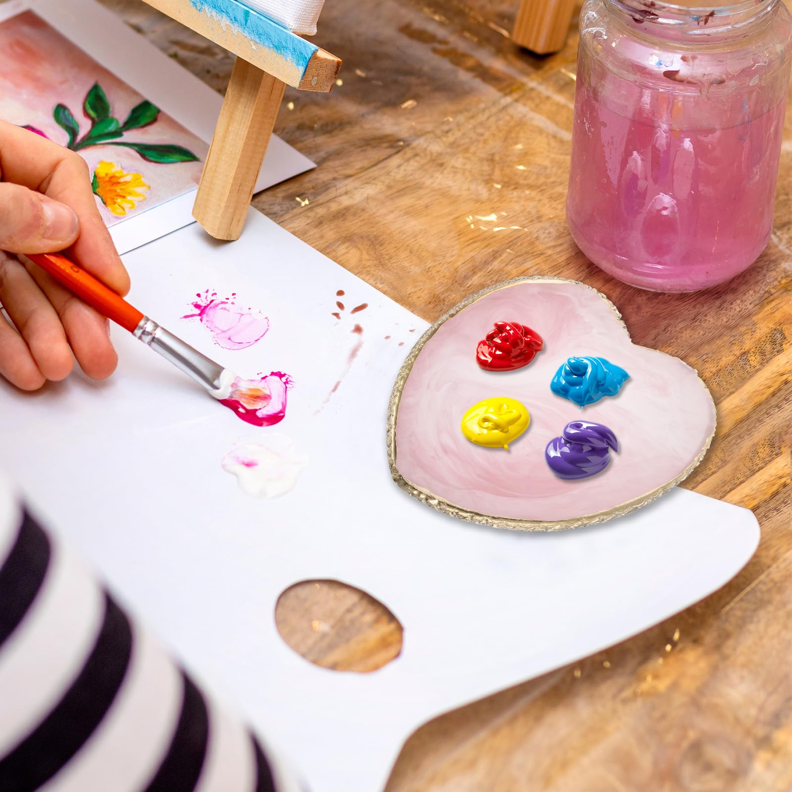 Socle D'affichage En Pierre Résine Pour Faux-ongles, Accessoire De Manucure, Porte Palette Pratique, Lot D'une Pièce De Forme Ronde En Couleur Peinte, | Rakuten