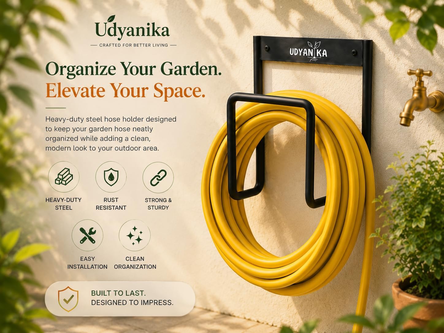Wall Mounted Garden Hose Holder - Heavy Duty -5