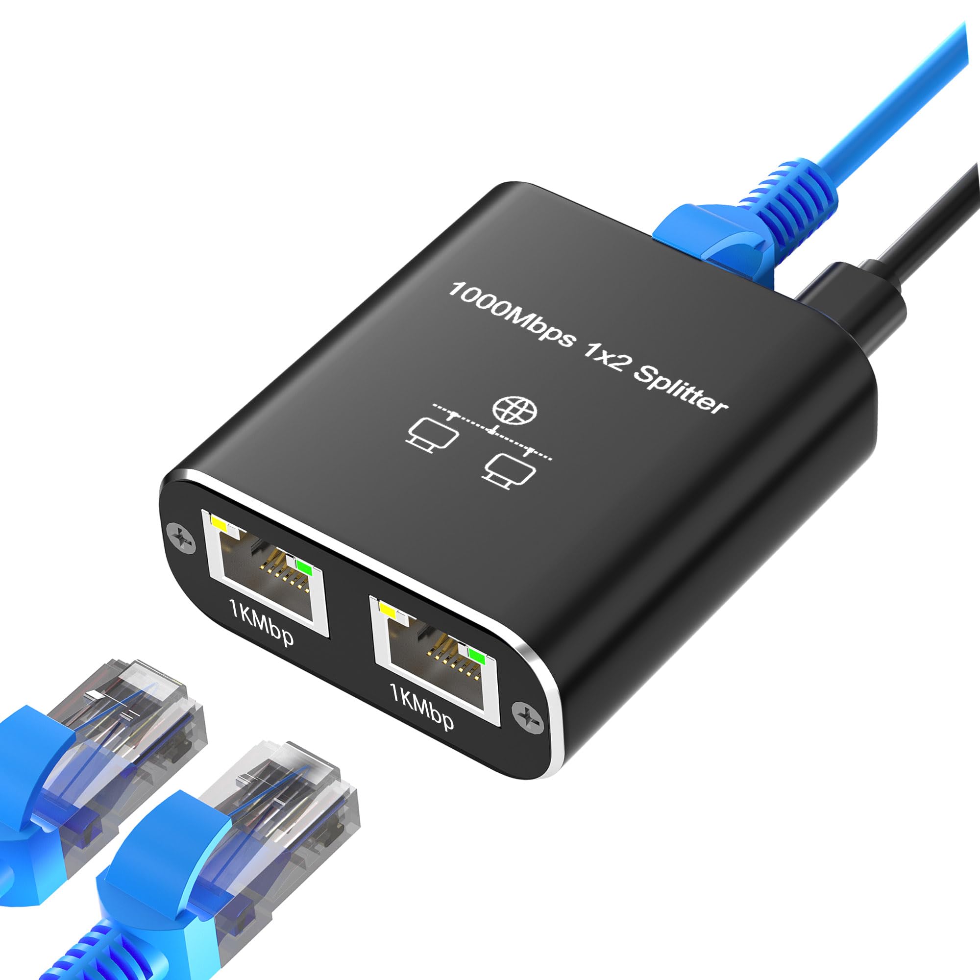 Amazon | Hxwlo LAN 分配器 1入力2出力 2台同時使用 高速1000Mbps