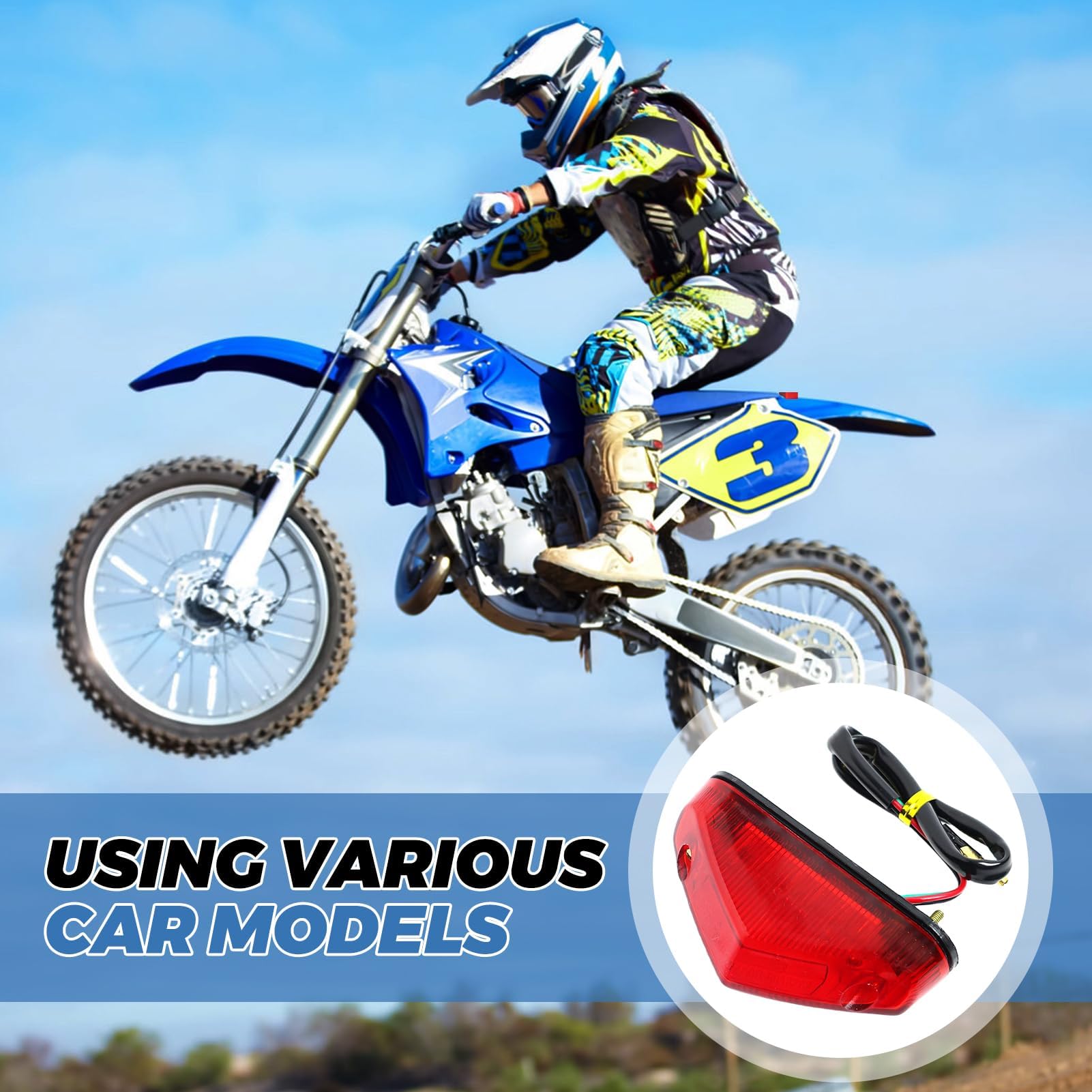 Luz Trasera de Freno de Motocicleta, Luz de Freno Trasera Moto 12V, Luz Trasera de Motocicleta Con Led, Luz Frenado Led para Motos Motocicletas ATV Dirt Bike Scooter