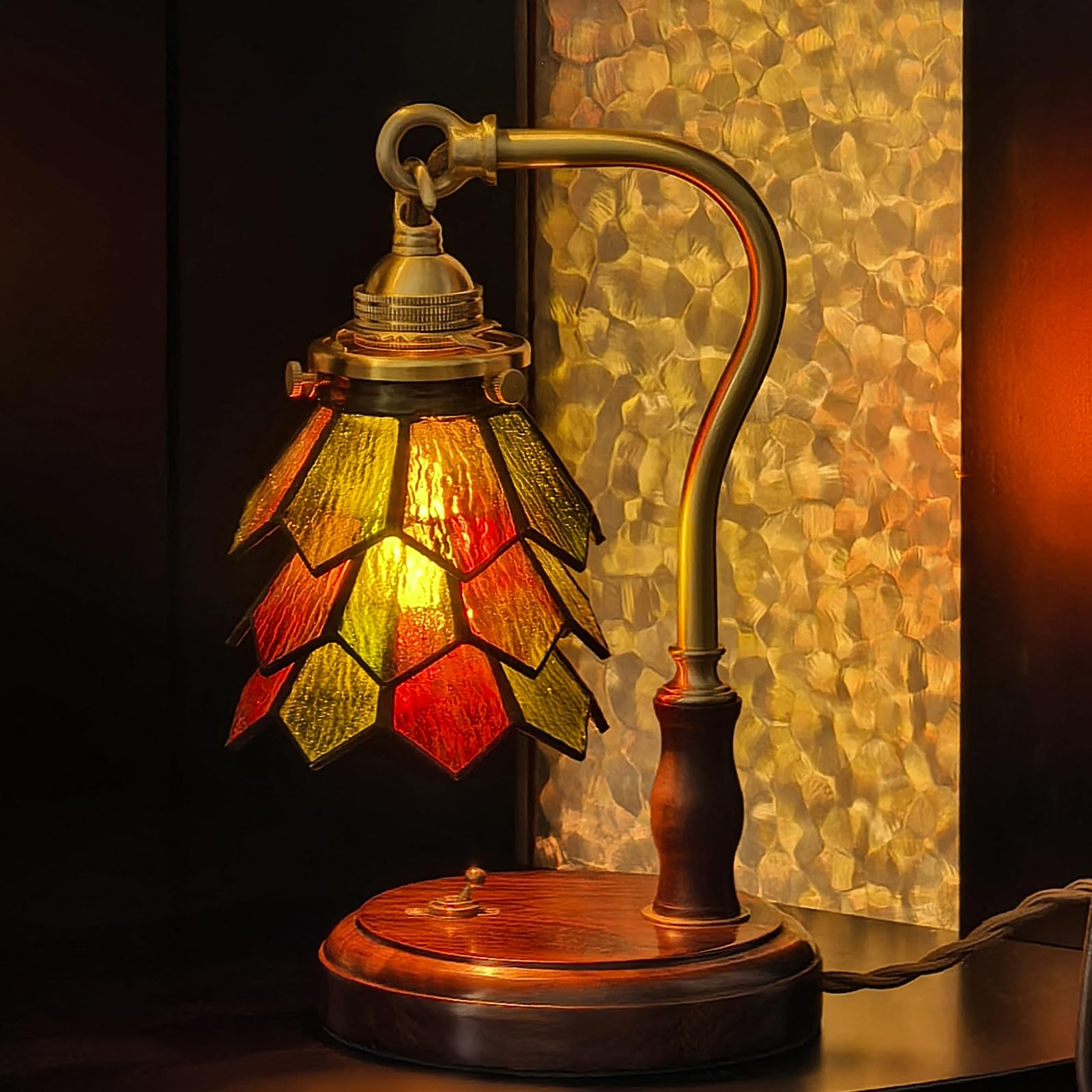 ヴィンテージ ステンドグラス テーブルランプ ステンドグラス風