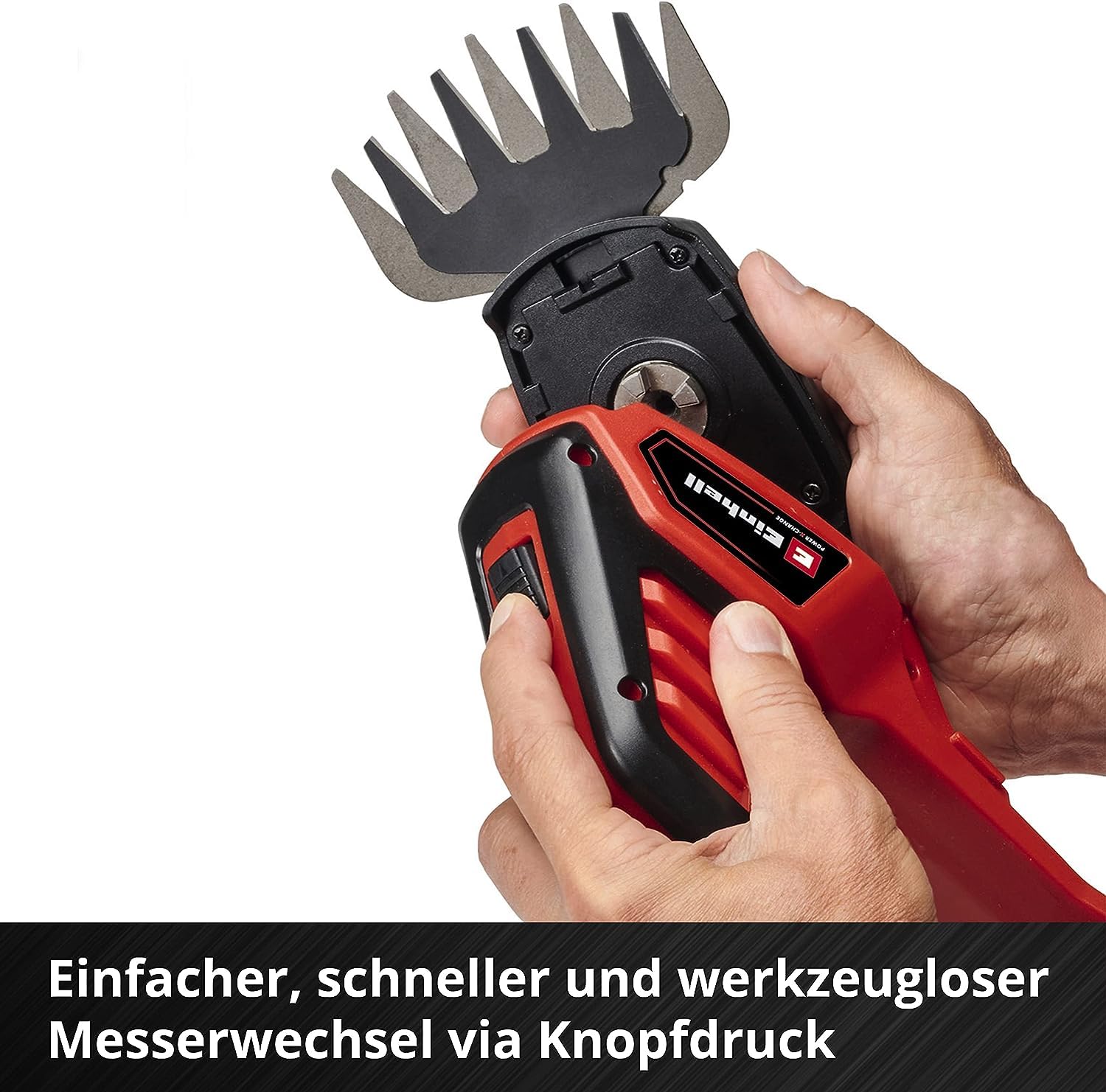 Einhell GE-CG 18/100 Li T-Solo Akku-Gras- und Strauchschere 18V Li-Ion Teleskopstiel 100mm 200mm Power X-Change