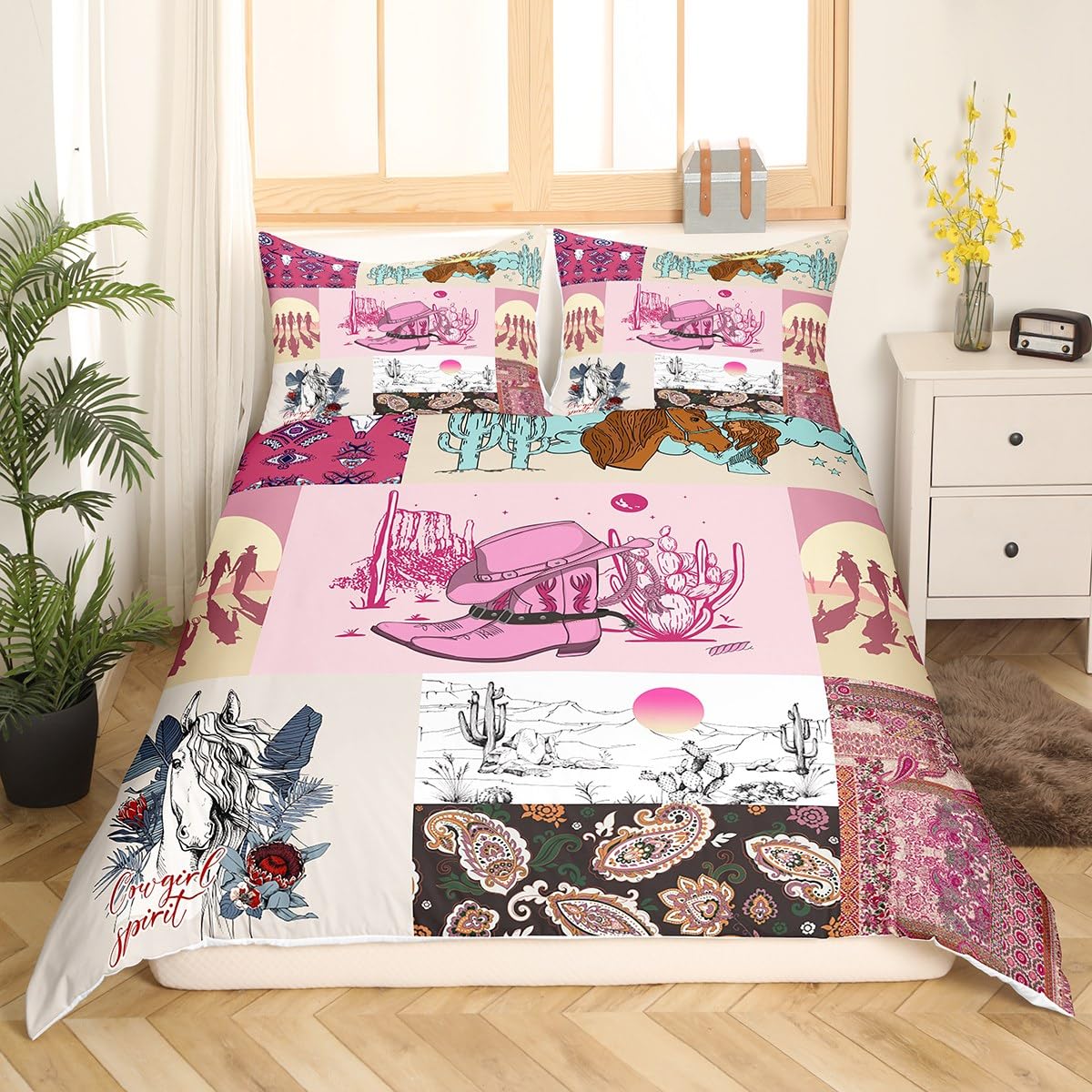 Manfei Cowgirls Duvet Cover Set Single Size - Image 3