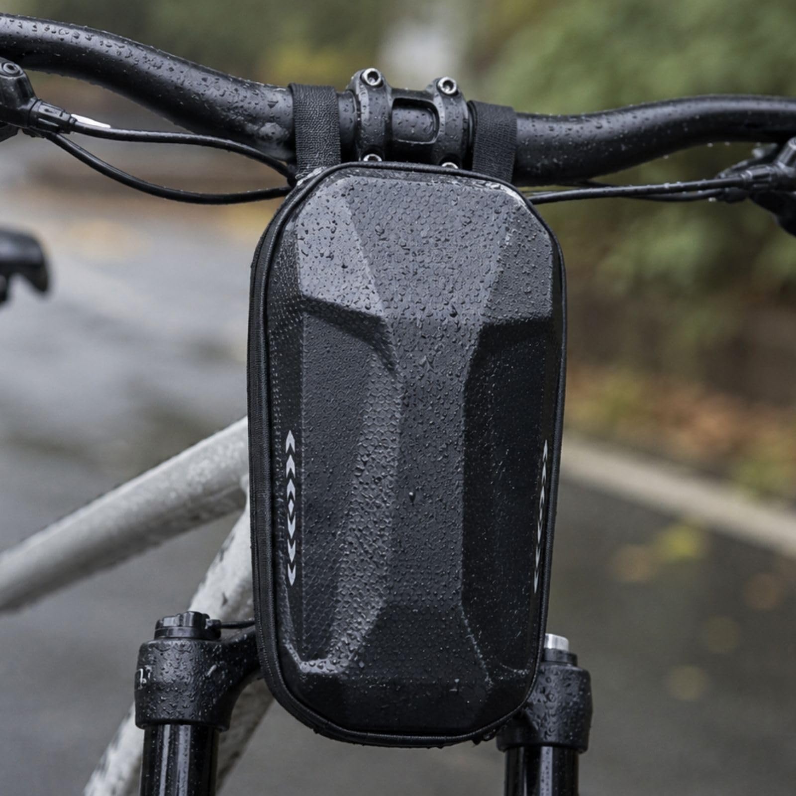 Scooter-Lenker-Tasche, 2 L wasserdichte Hardshell-Eva-Aufbewahrungstasche, 9,8 x 4,7 x 4,1 Zoll, stoßfeste E-Scooter- und E-Bike-Tasche für Mountainbikes, Schnellverschluss-Front-Mount-Caddy