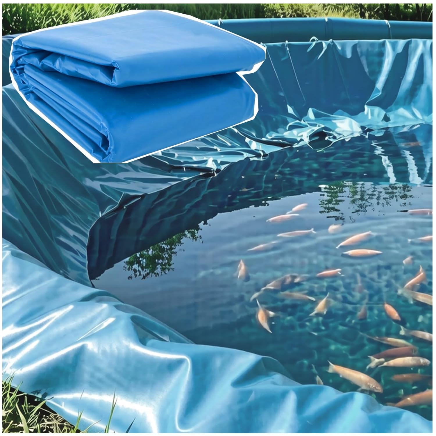 Telo Per Laghetto, Rivestimento Per Laghetto, Fodera Per Laghetto Impermeabile Ad Alta Resistenza, Resistente Agli Strappi, Stabilizzato UV Per Fontane,Giardini Acquatici,Vasca Per Pesci 2x10m