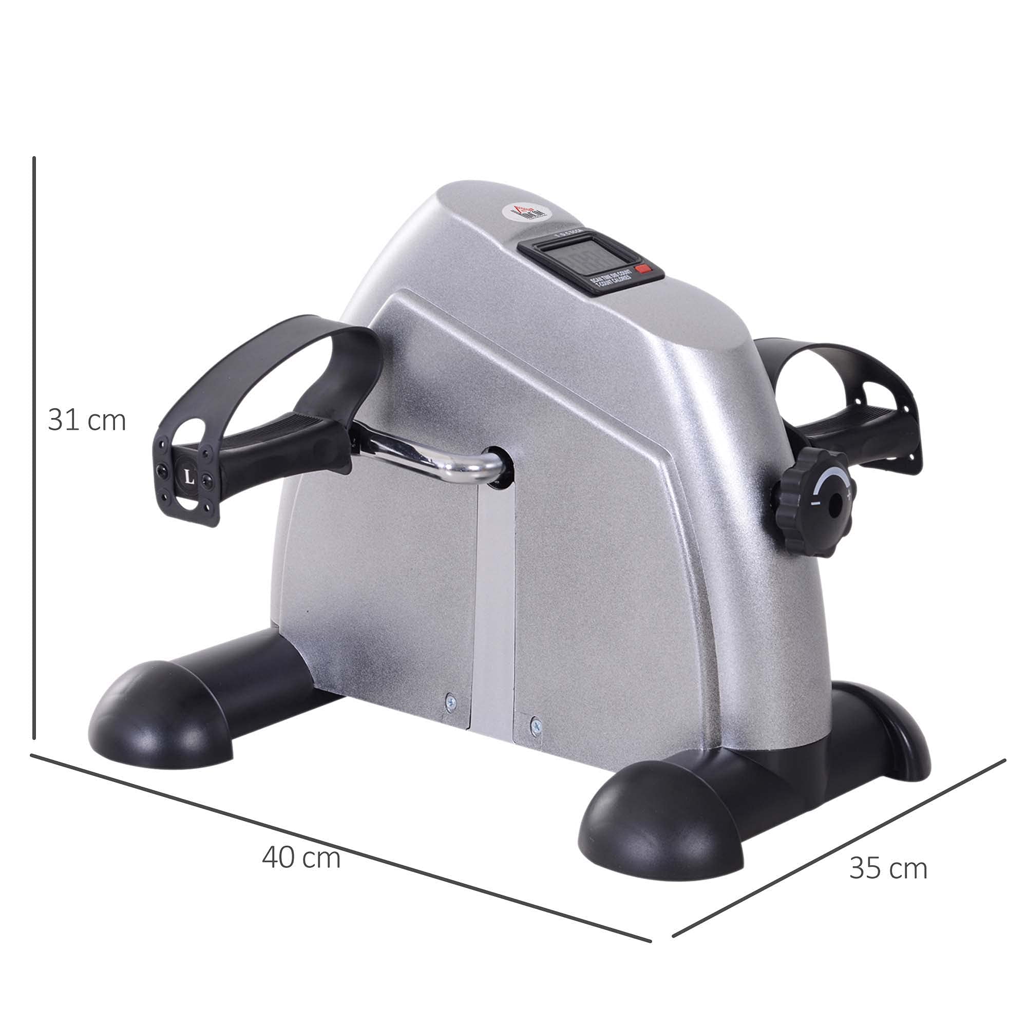 HOMCOM Mini Heimtrainer Arm-und Beintrainer Pedaltrainer für Senioren mit LCD-Display verstellbarer Widerstand Fitnessbike Hometrainer für Zuhause Heim Büro 35 x 40 x 31 cm