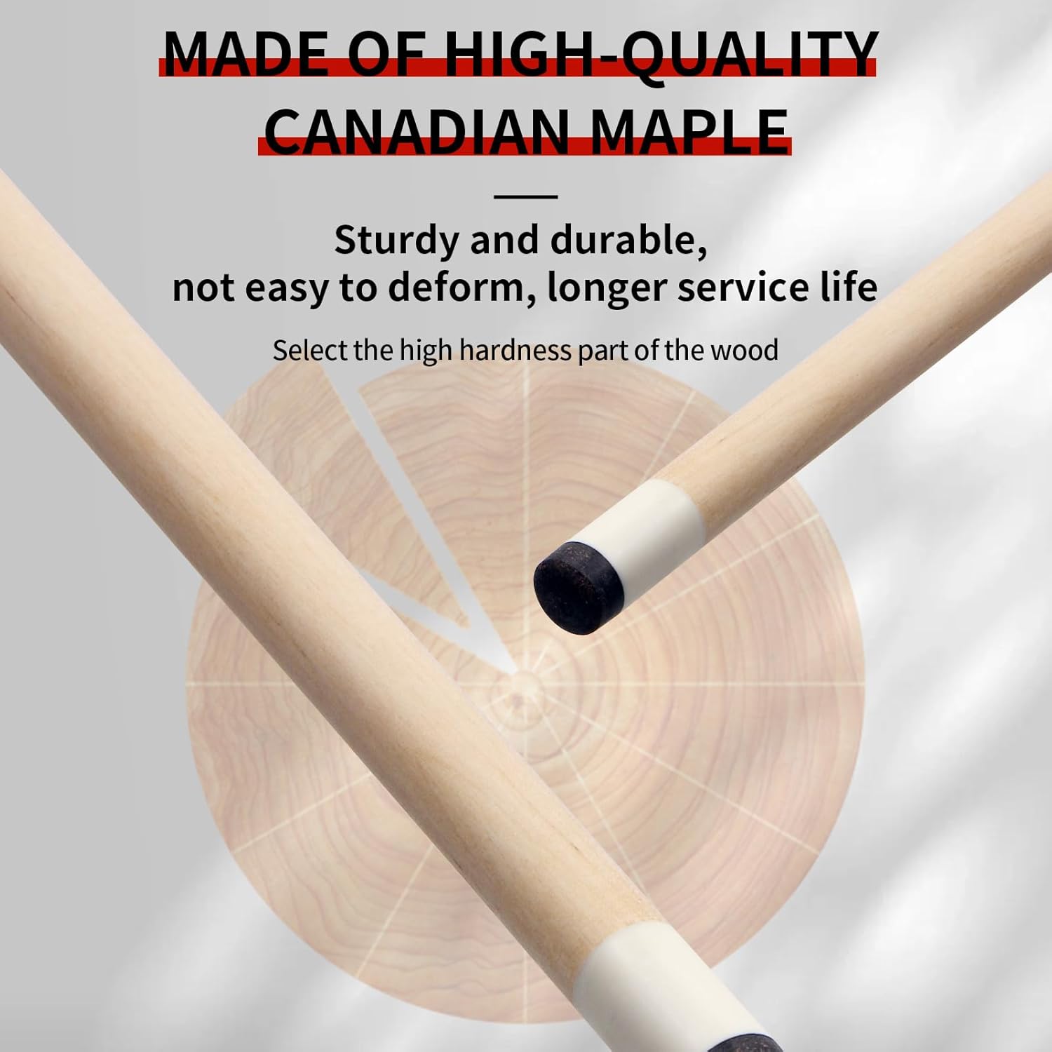 Kmise Pool Cue Stick - 58 Inch Pool Cues 18~21Oz Canadian Maple Professional Billiard Cues Sticks, Pool Sticks for Adults Multiple Colors (Red (1 Piece), 18oz)