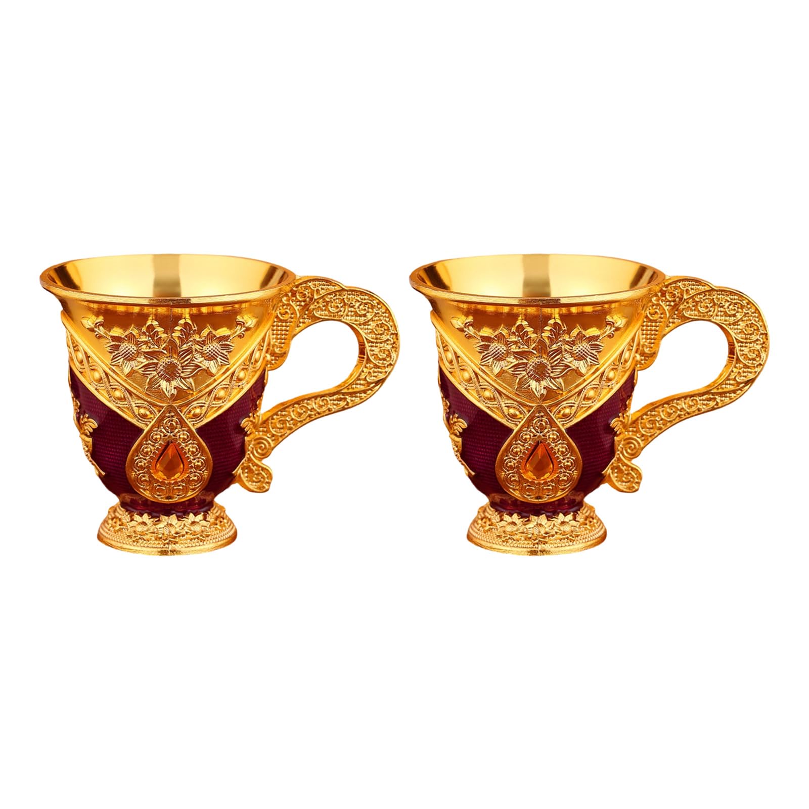 Shntig Retro Wine Glass European Drinking Cup for Home Restaurant Use Alloy Decorative Cup Kitchen Glass Multipurpose Metal Party