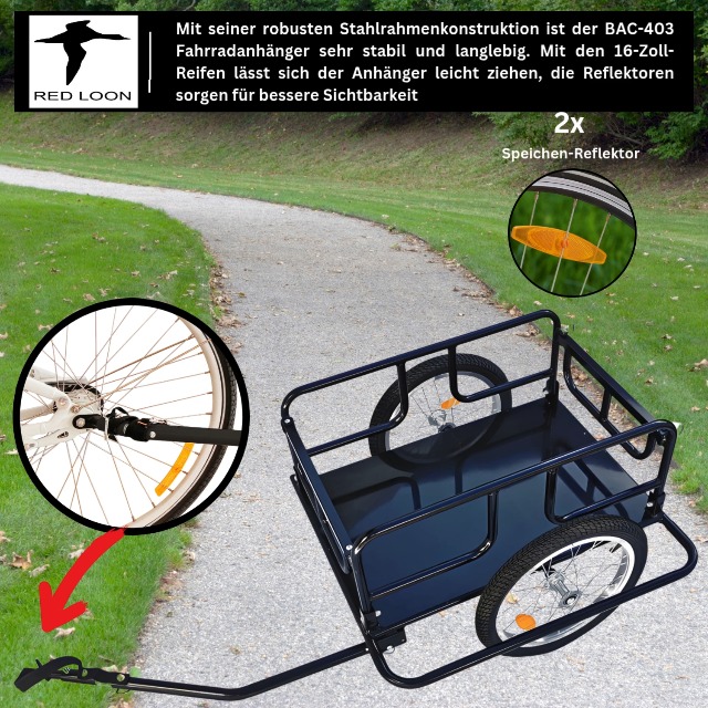 fahrradanhänger stabil Transportanhänger Red Loon Cargo Lastenanhänger (BAC-403) Sonstiges Gewürz:Chili scharf (Birds Eye) Giant – Fox-Zweiradtechnik size:152cm