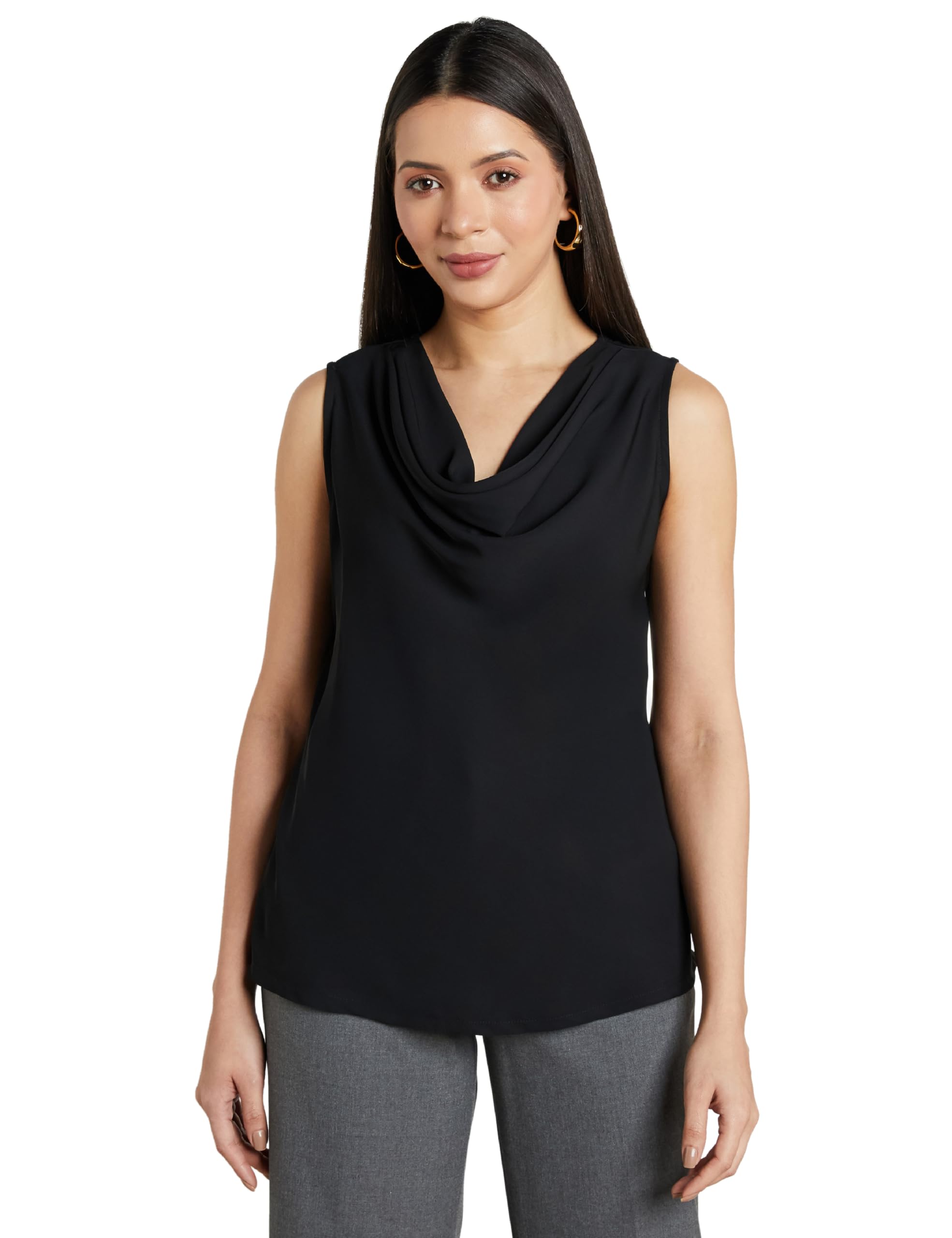 symbol premium Women's 'Desk-to-Dinner' Cowl Neck Top (Regular Fit | Stylish)-picture-12