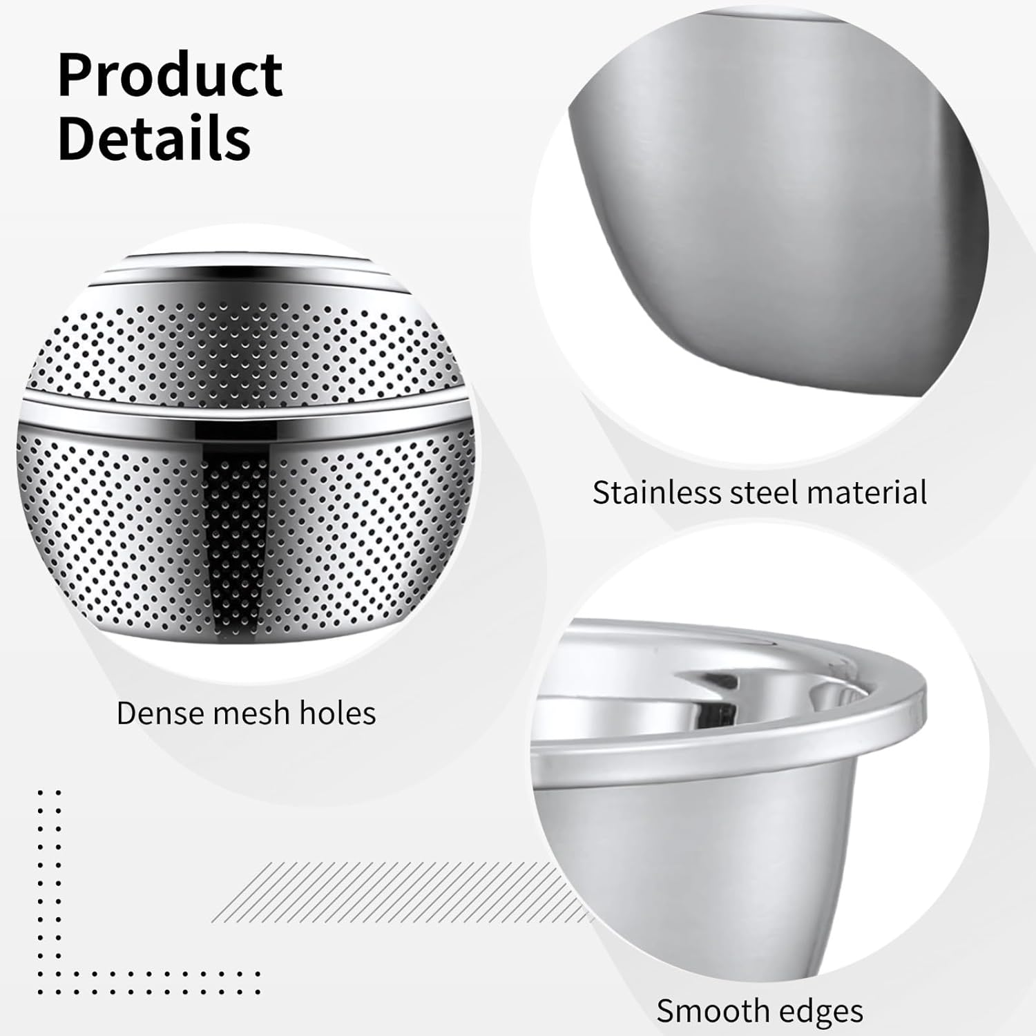 Set of 4 Stainless Steel Mixing Bowls with Drain Basket, Includes 24 Cm/9.45 in & 30 Cm/11.8 in Solid and Perforated Bowls, Rust-Resistant Kitchen Helper for Draining and Washing