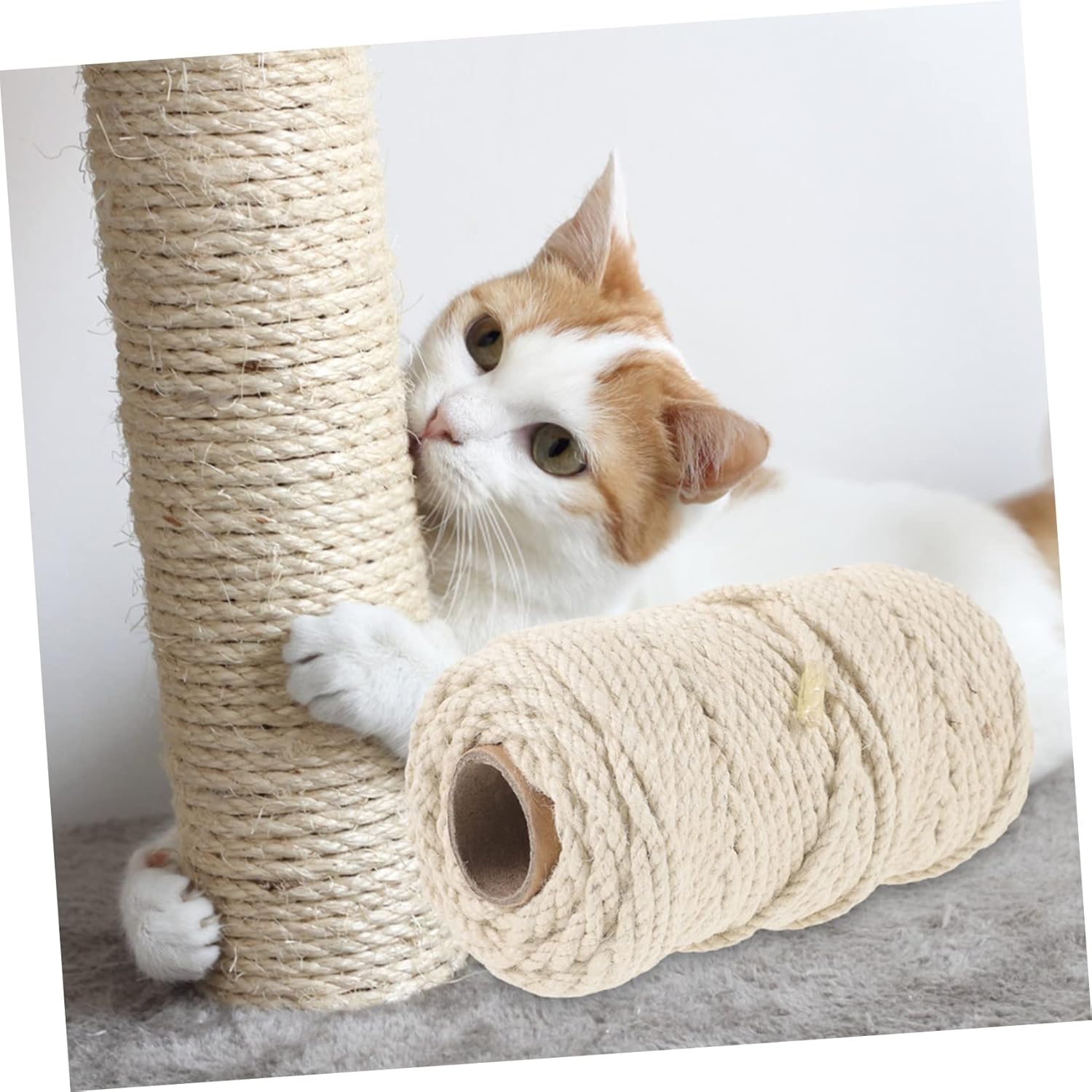 review VANZACK 3 Rolls Cat Climbing Rope Sturdy Cat Scratcher Rope Multi-Function Cat Scratcher Rope Household Cat Tree Rope Scratching Rope Refill Scratching DIY Rope Accessories Sisal Rope