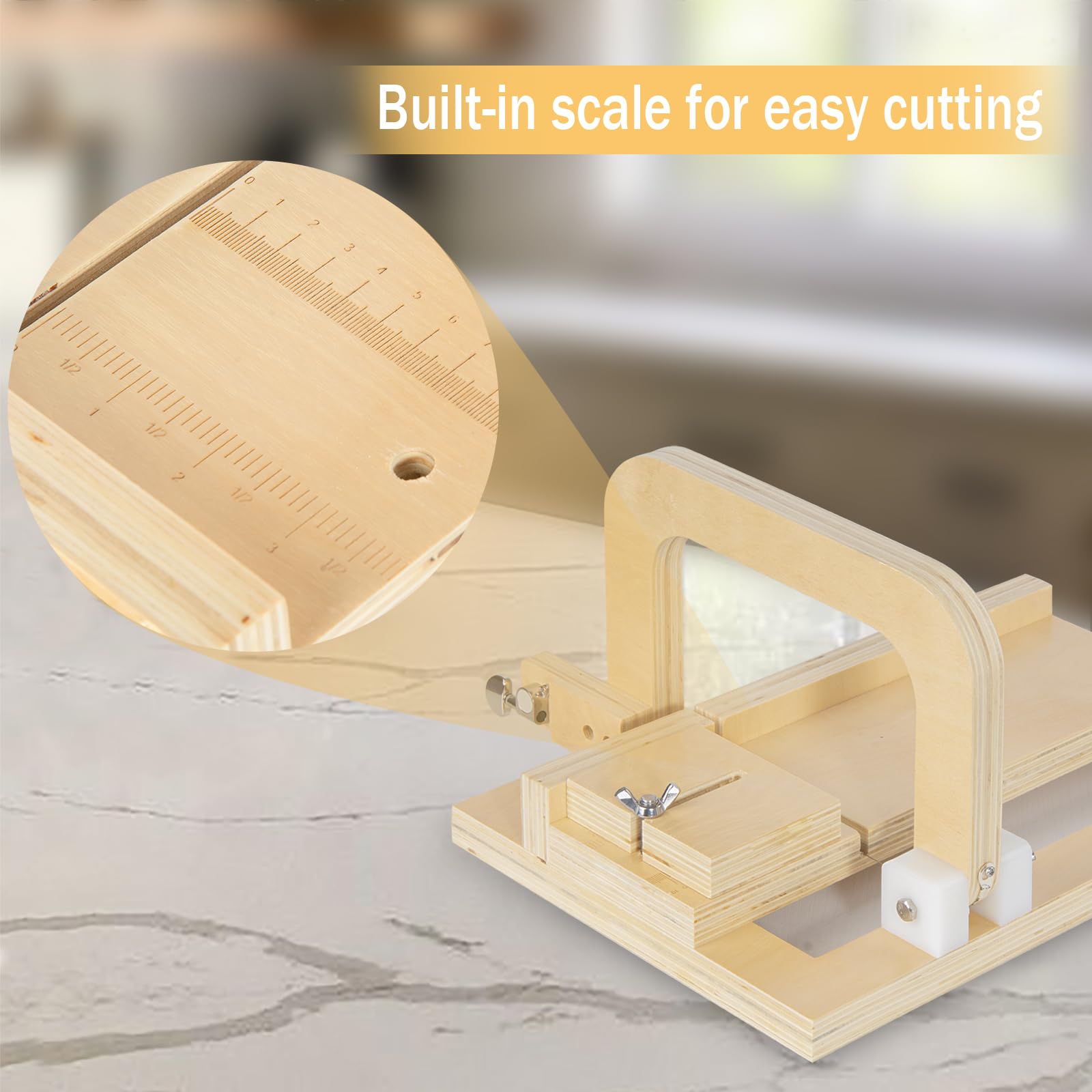 Wooden Soap Cutters for Soap Making Adjustable Thickness Soap Wire Cutter, Professional Soap Cutting Tool for Handmade Loaf Slicer - Image 3